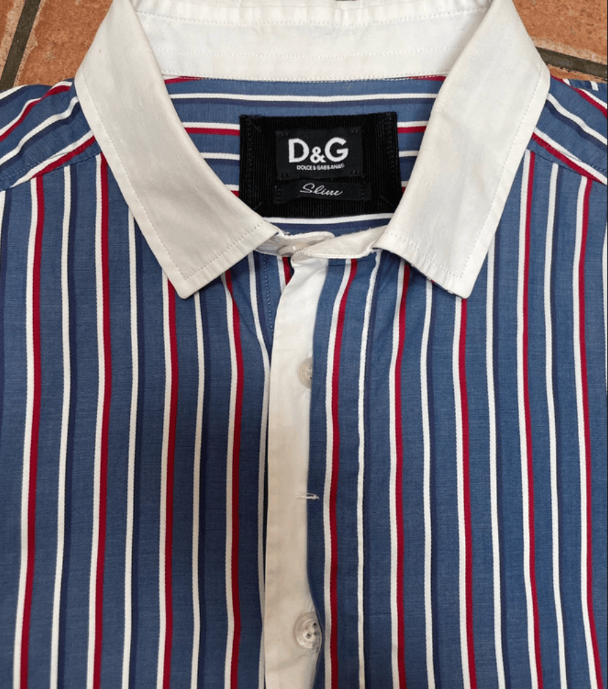 Dolce & Gabbana × Vintage Dolce Gabbana Shirt Striped Vintage Print Graffic Size US L / EU 52-54 / 3 - 1 Thumbnail