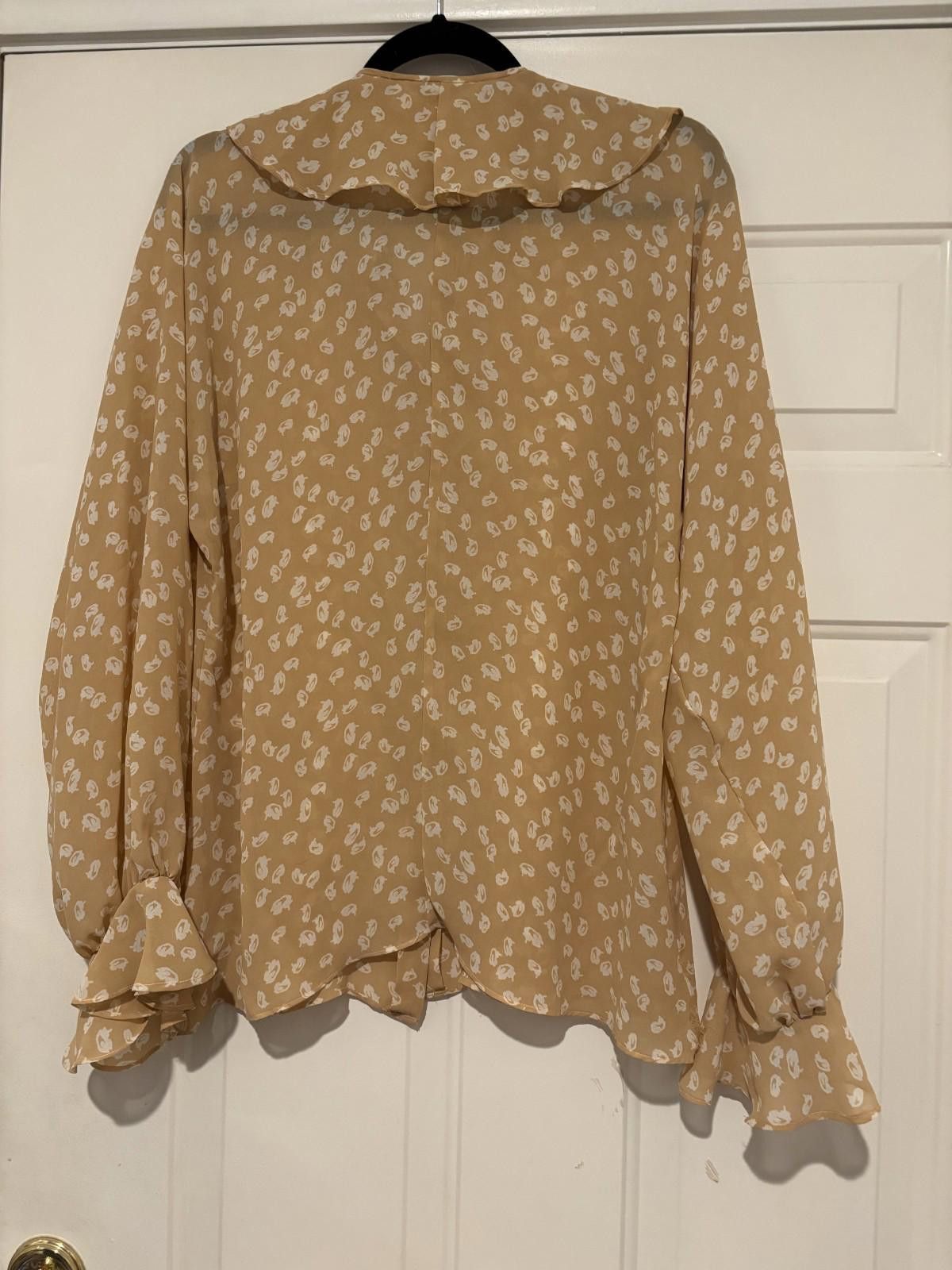 Halston III Womens peach/beige sz 12 Halston blouse #505 Size XL / US 12-14 / IT 48-50 - 2 Thumbnail