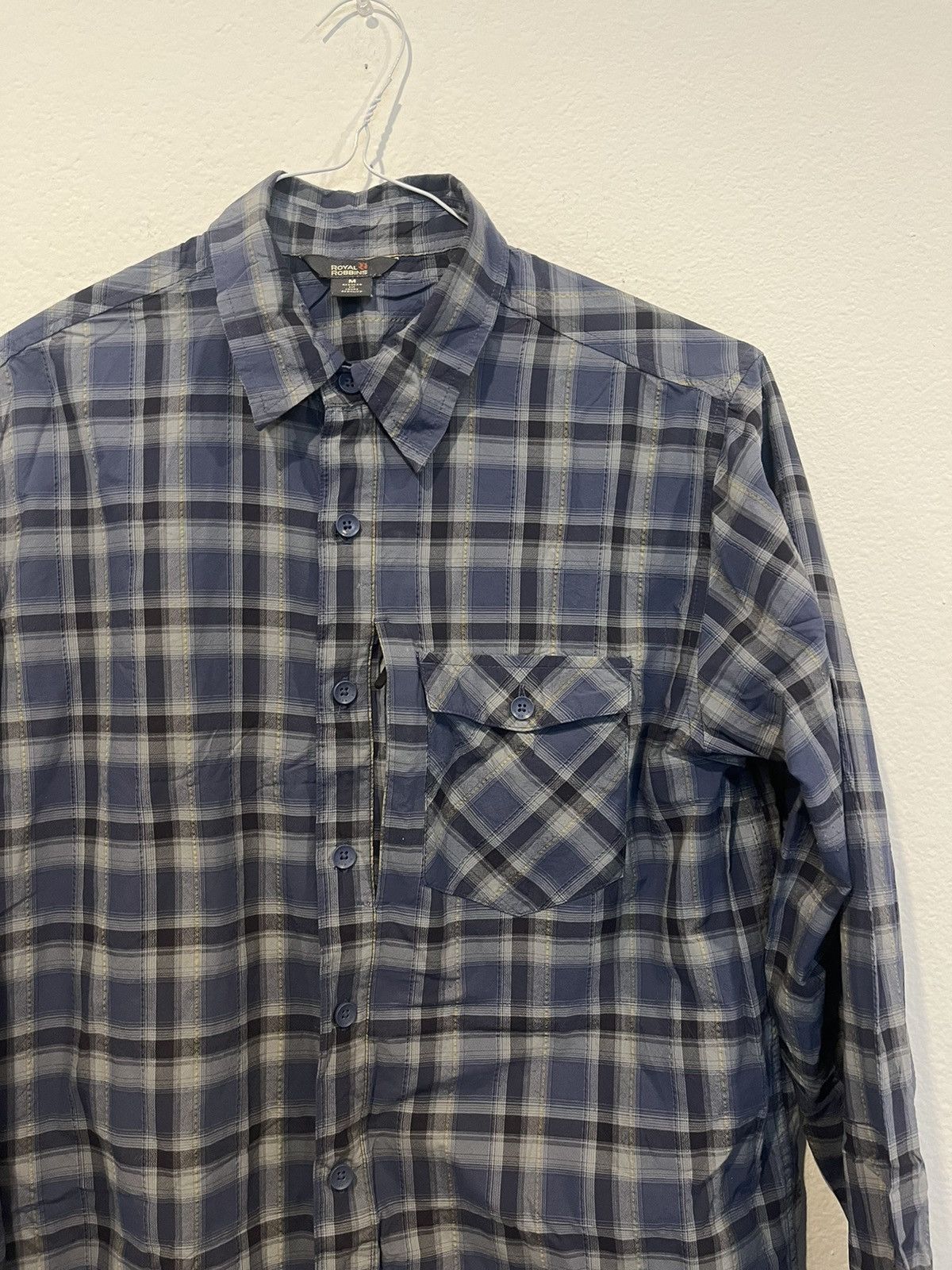 Royal Robbins Royal Robbins Men’s Blue Plaid Button Down Long Sleeve Shirt Size US M / EU 48-50 / 2 - 3 Thumbnail