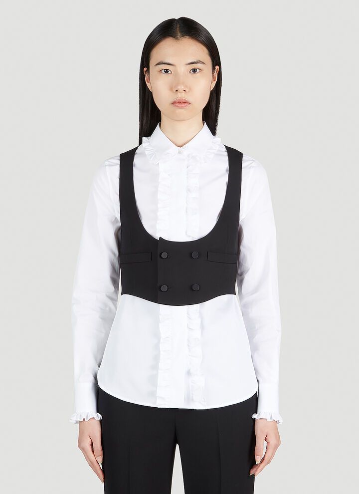Saint Laurent Paris o1bcso1str1124 Tuxedo Vest in Black Size S / US 4 / IT 40 - 1 Thumbnail