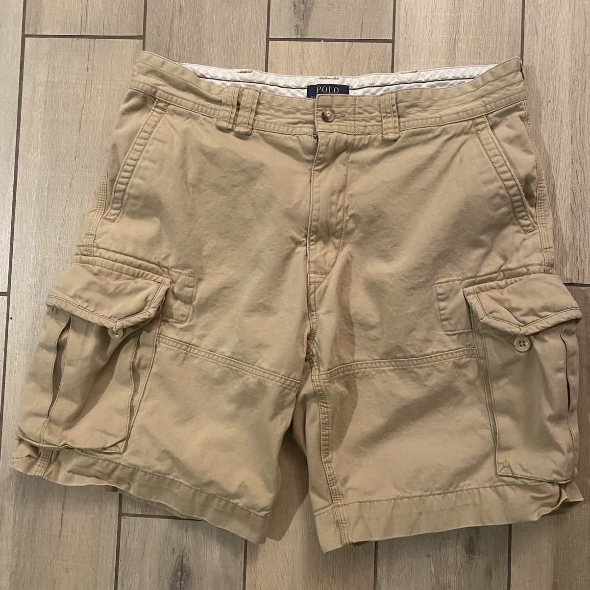 Polo Ralph Lauren Vintage Y2K Earth Tone Tan Baggy Cargo Shorts Polo 36 ...