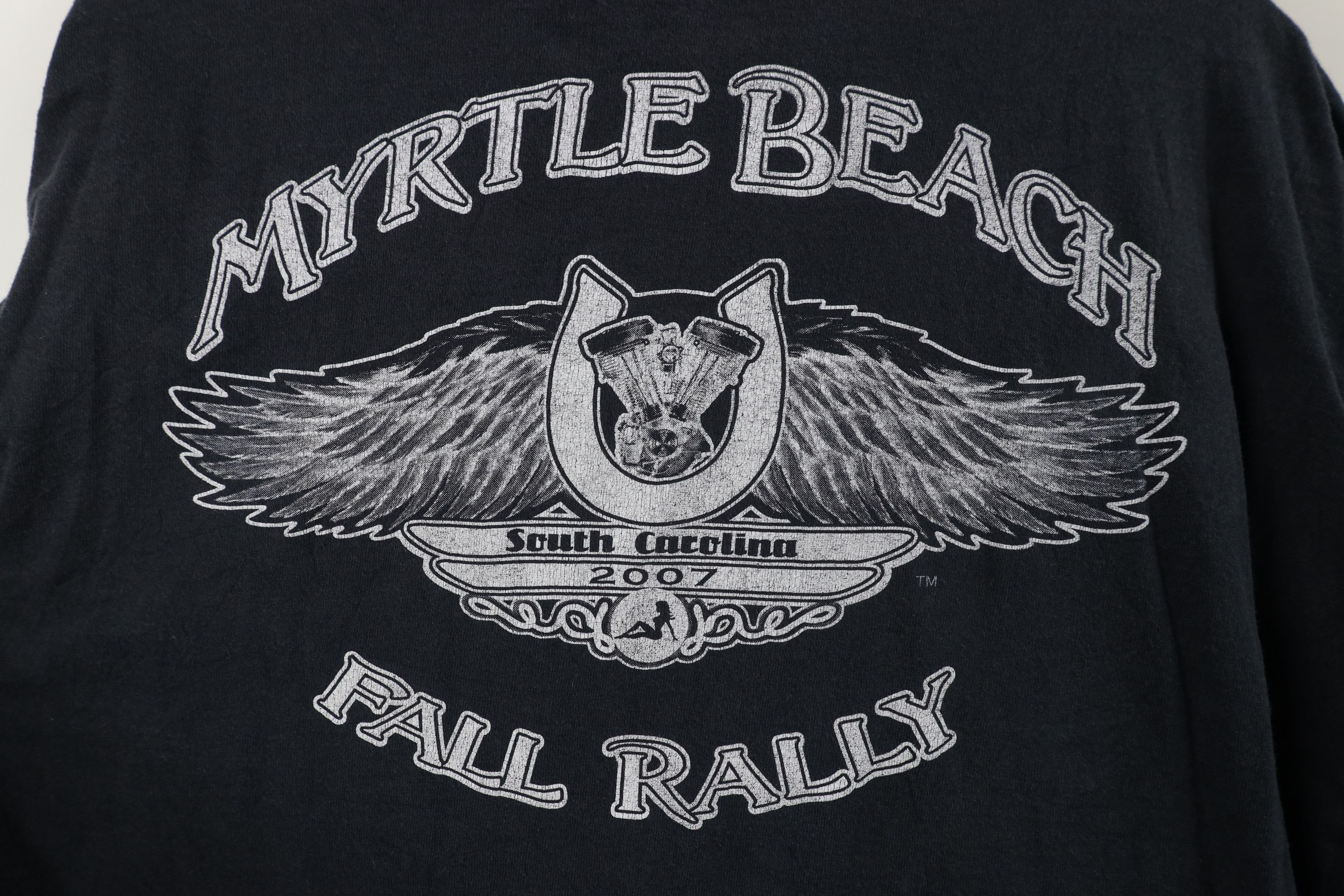 Vintage Vintage Y2K 2007 Myrtle Beach Fall Rally Motorcycle T-Shirt Size US XL / EU 56 / 4 - 10 Thumbnail