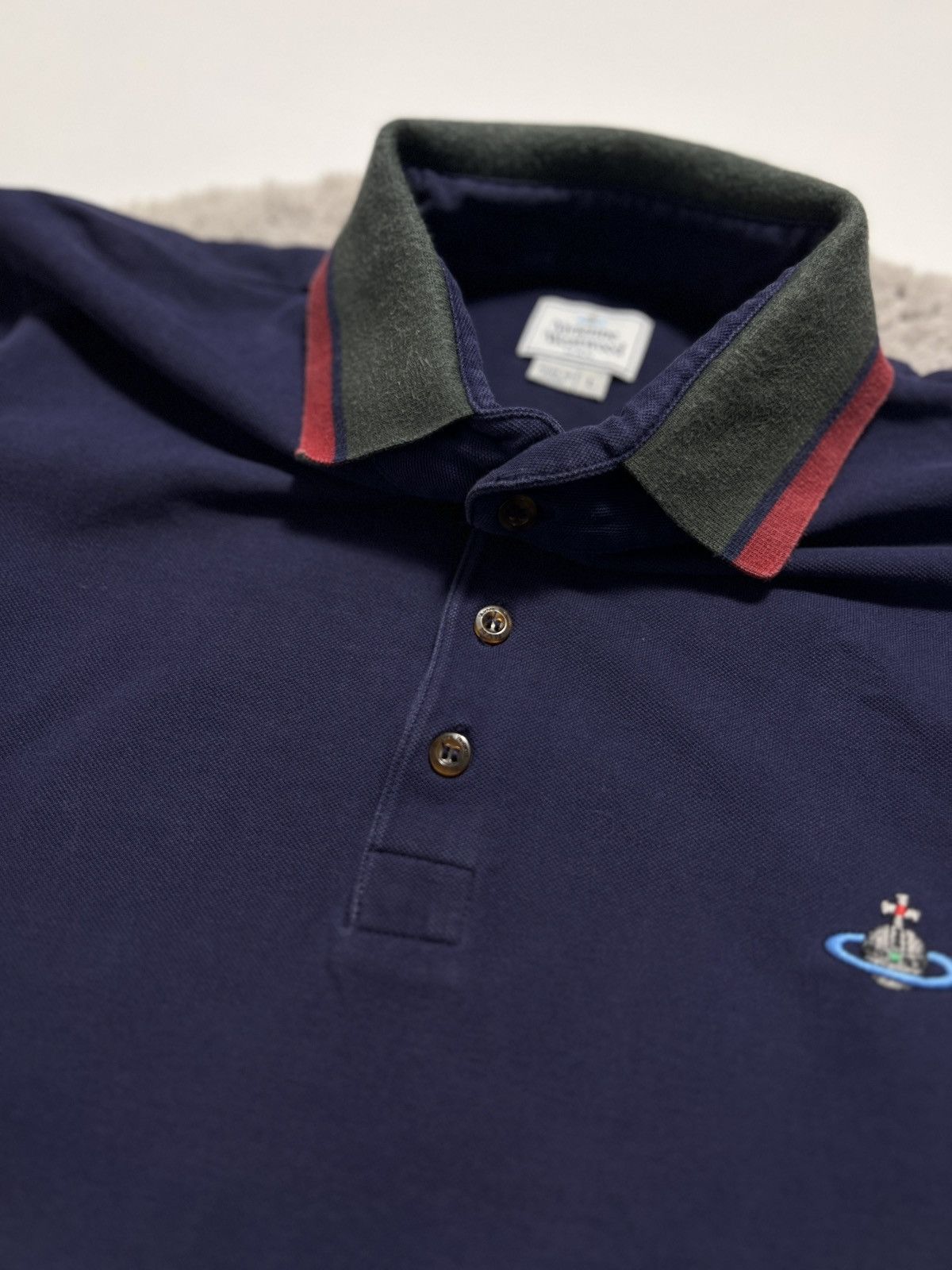 Vivienne Westwood Vivienne Westwood Polo T-Shirt Small Orb Logo Navy Size US L / EU 52-54 / 3 - 4 Thumbnail