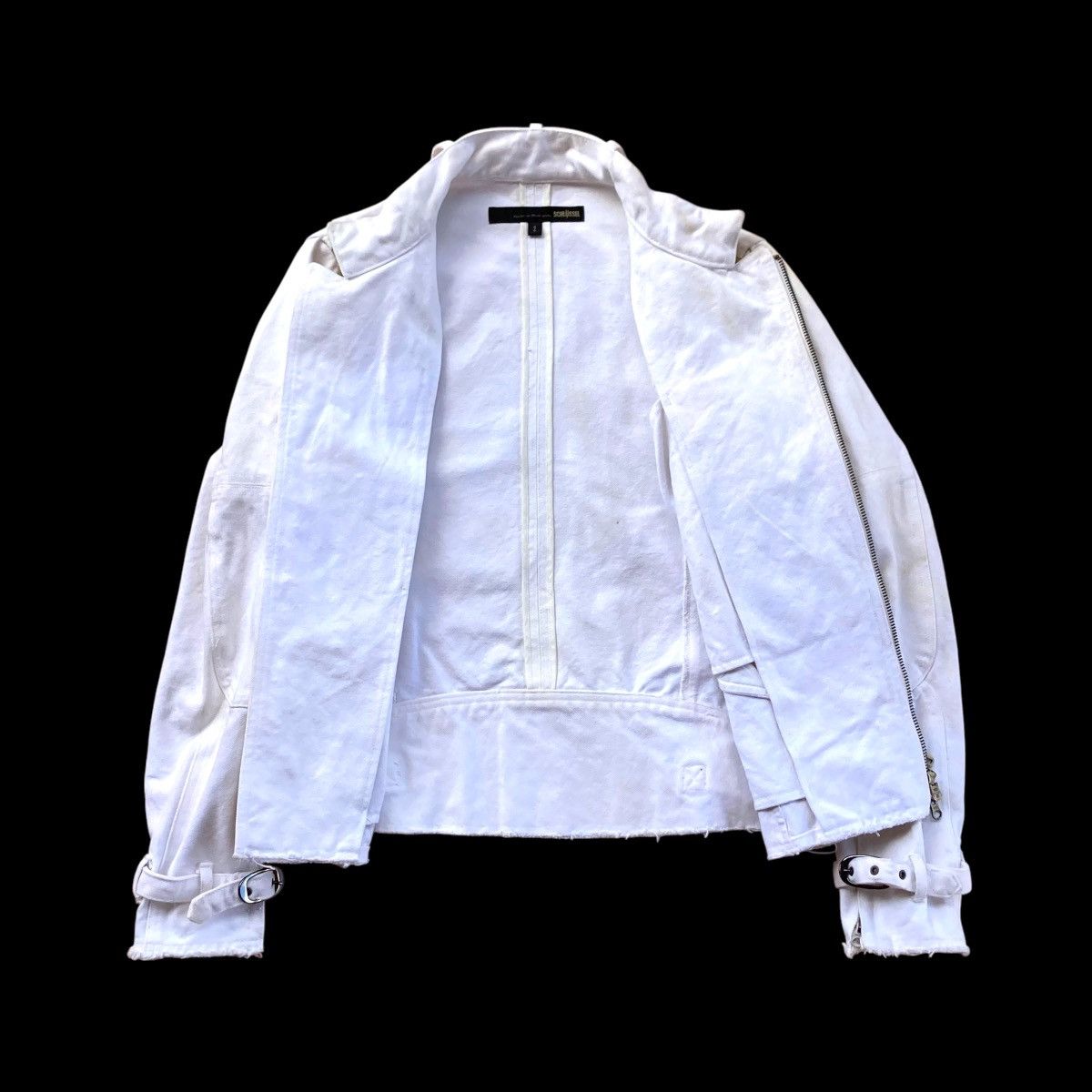 Schlussel 🇯🇵 SCHLUSSEL DOUBLE COLLAR DENIM + COWHIDE JACKET Size US M / EU 48-50 / 2 - 12 Thumbnail