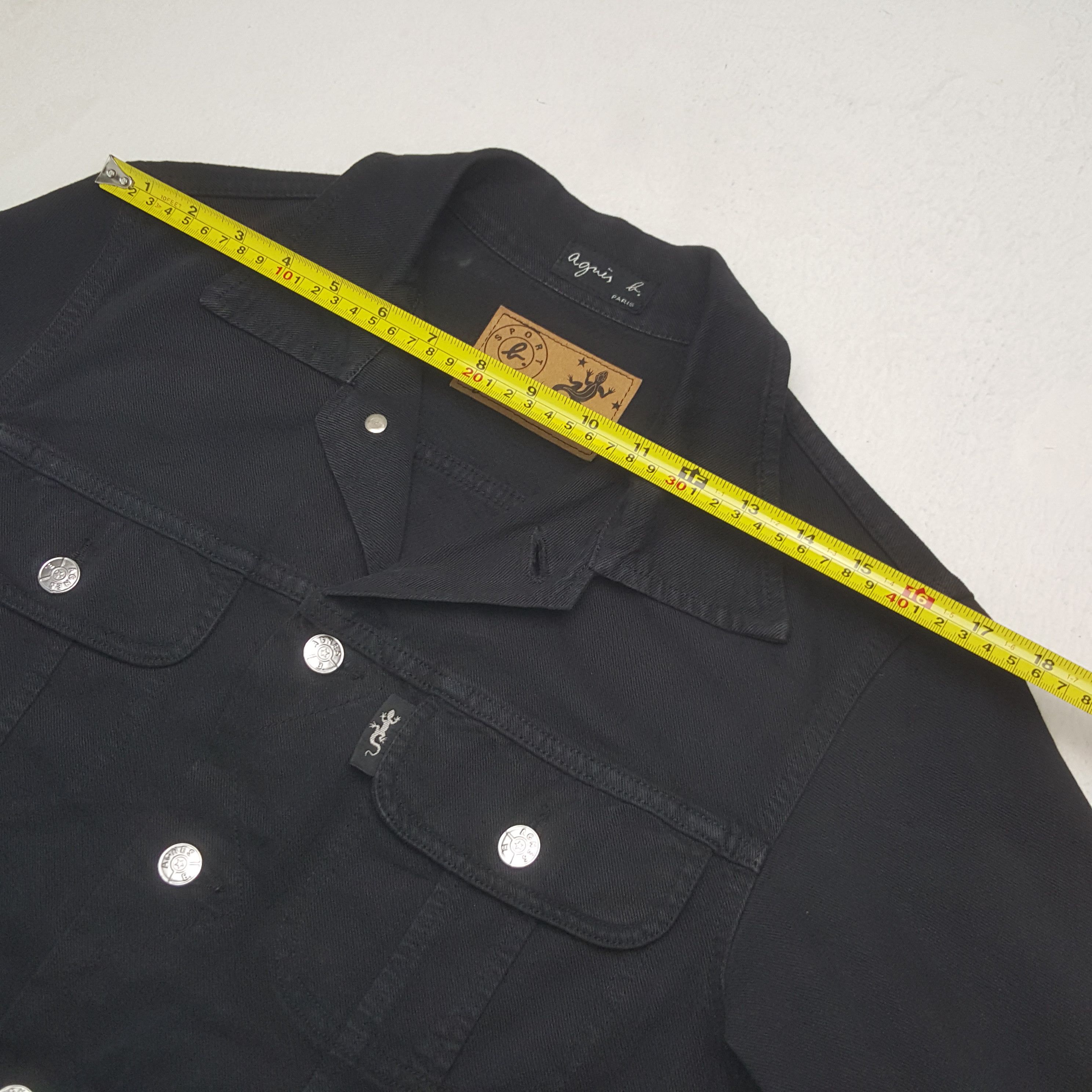 agnes b. Vintage Agnes b. Designer Crop Denim Jacket RR6 Size US S / EU 44-46 / 1 - 5 Thumbnail