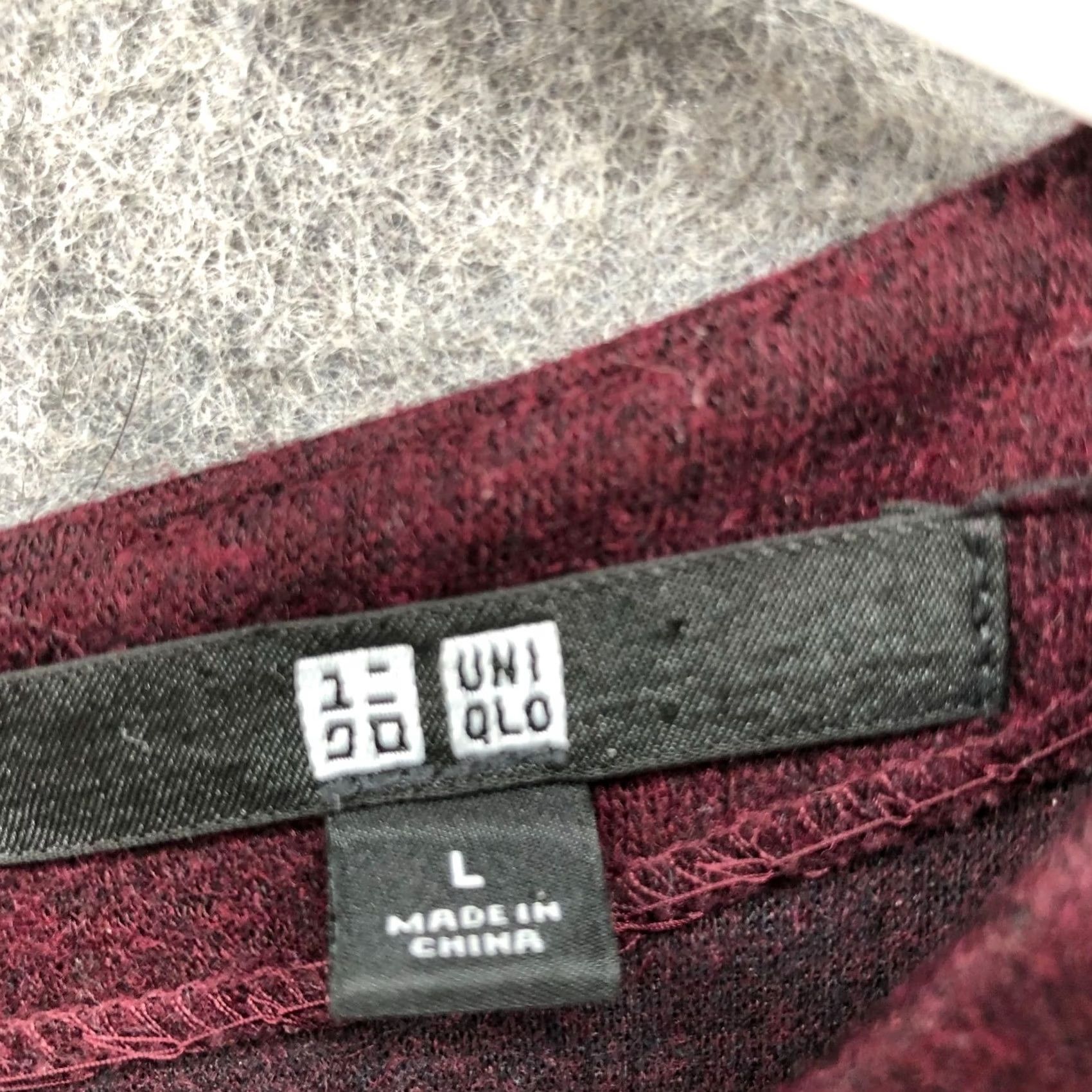 Uniqlo Uniqlo Wool Blend Midi Dress Size L Burgundy A-Line Long Sleeve Womens Size L / US 10 / IT 46 - 7 Thumbnail