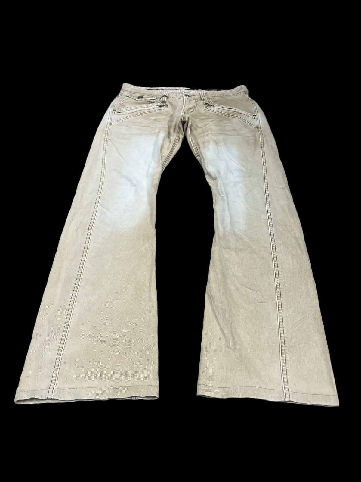 Other FLARED🔥 Y2K NICOLE CLUB BROWN FADED DISTRESSED DENIM PANT Size US 30 / EU 46 - 2 Thumbnail