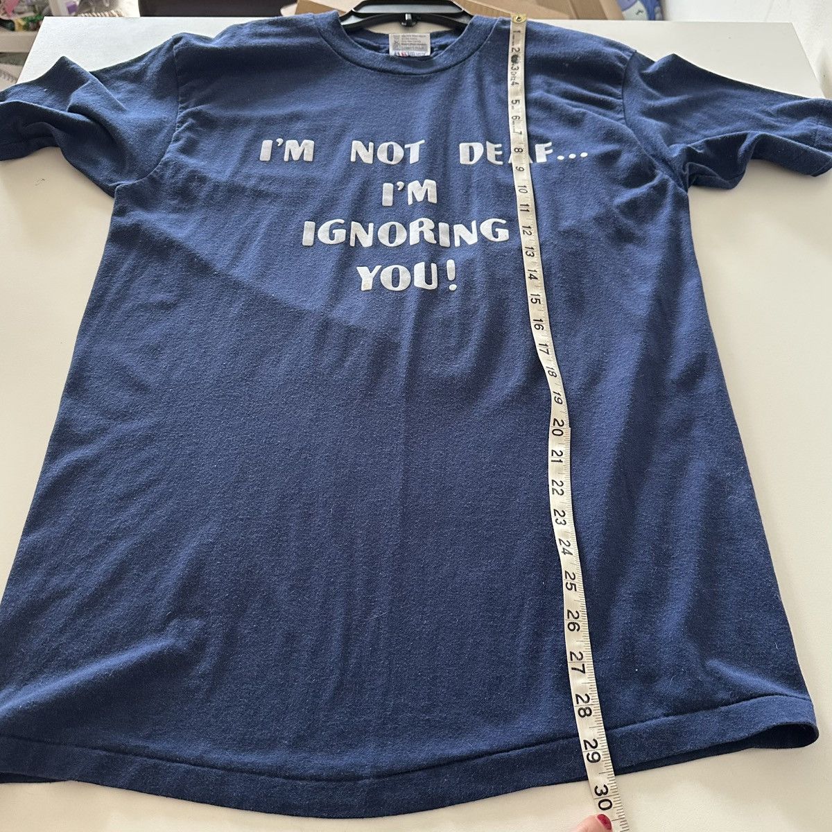 Hanes Vintage Deaf Ignoring You Novelty Old Navy T Shirt Single Size US L / EU 52-54 / 3 - 4 Thumbnail
