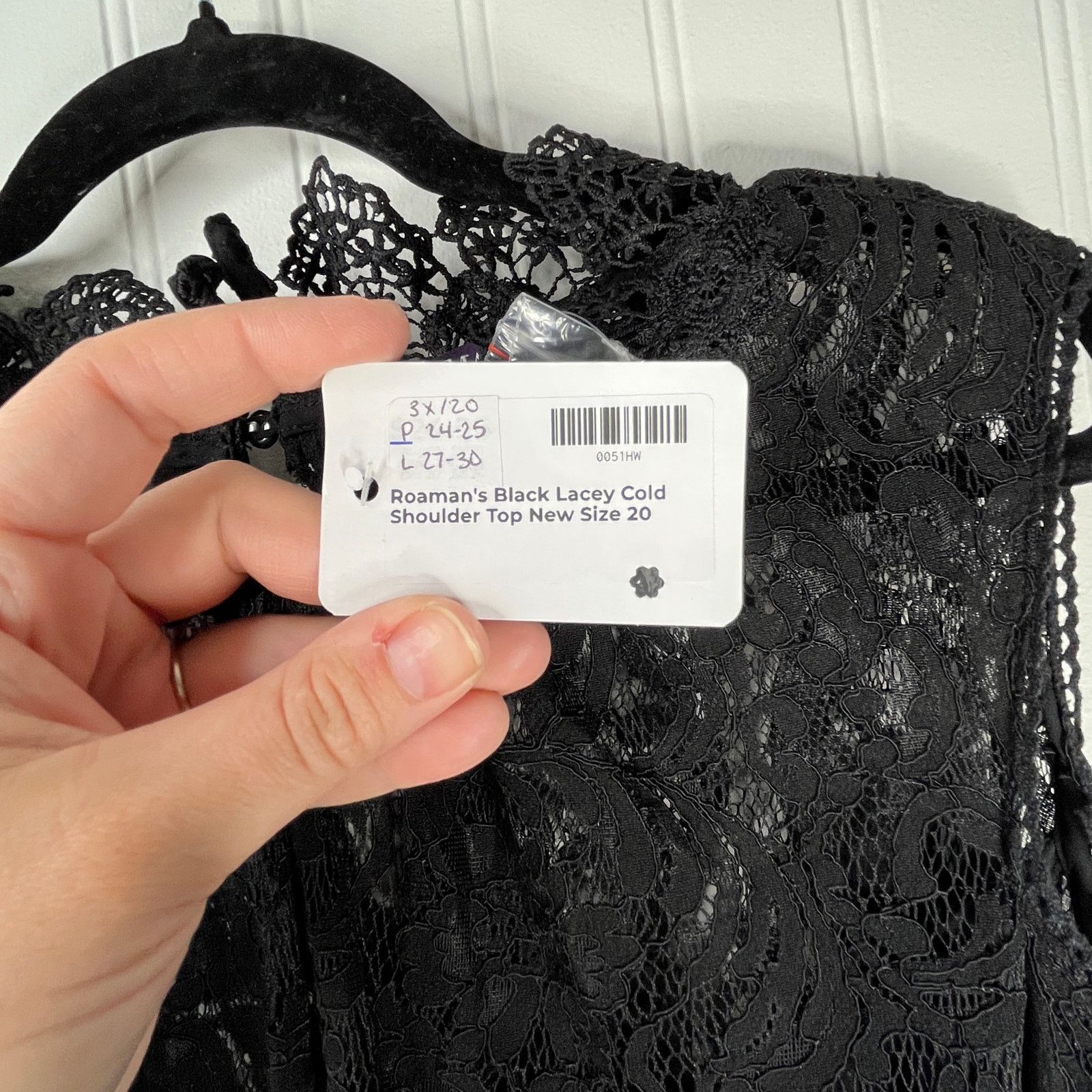 Other NWT Roaman's Lace Cold-Shoulder Top Black Witchy Formal Size 3XL / US 20-22 - 7 Thumbnail