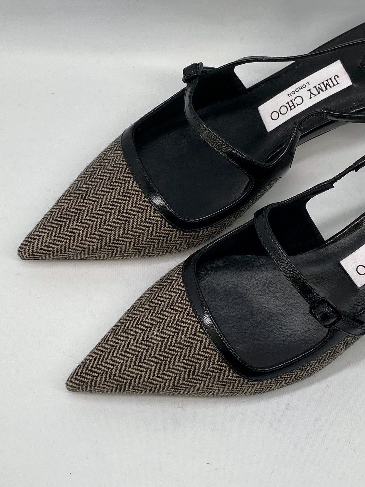 Jimmy Choo Jimmy Choo Didi 45MM Herringbone Slingback Pumps size 39 Size US 9 / IT 39 - 11 Thumbnail