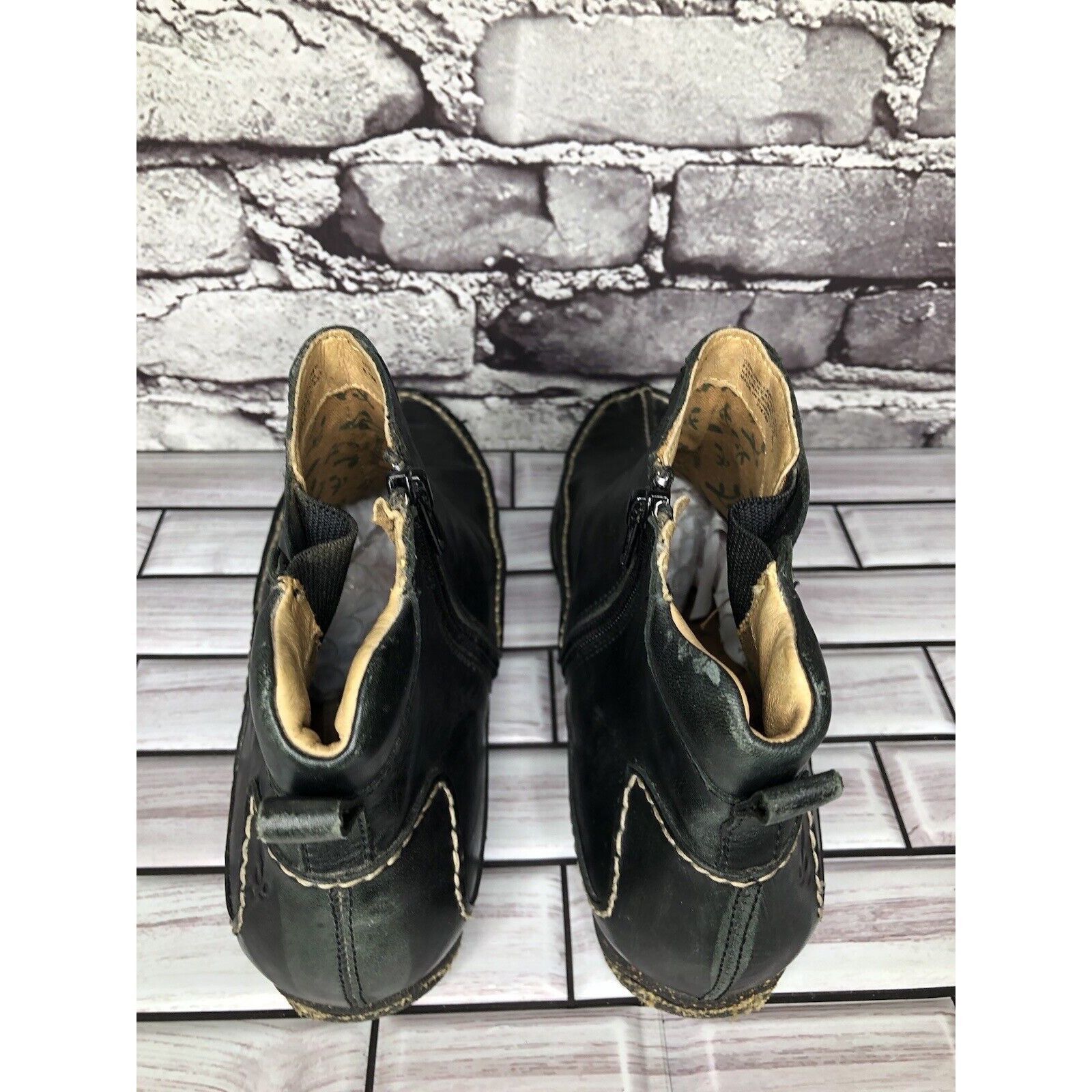 Hush Puppies Hush Puppies Black Leather Side Zip Casual Ankle Booties Wom Size US 8.5 / IT 38.5 - 6 Thumbnail