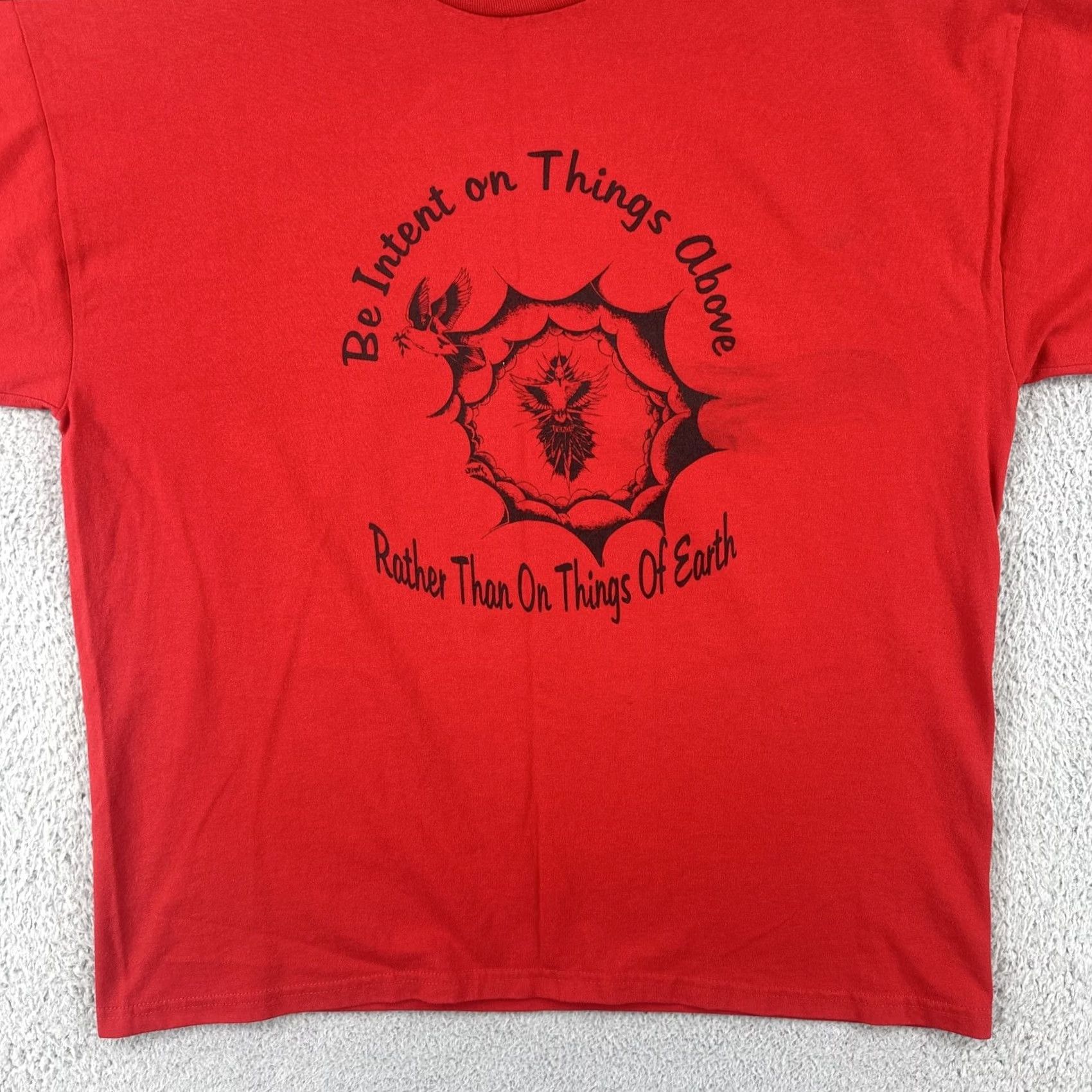 Jerzees VINTAGE Jerzees XL Red Shirt Archdiocese Of Santa Fe New Mexico 2002 Pilgrimage Shirt Mens I guess Size US XL / EU 56 / 4 - 3 Thumbnail