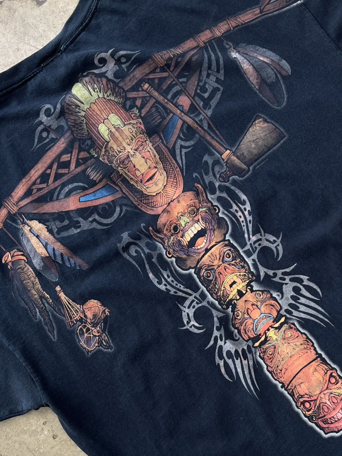 Vintage Vintage Liquid Blue AOP Skull Native Feather Tee XXL Size US XXL / EU 58 / 5 - 4 Thumbnail