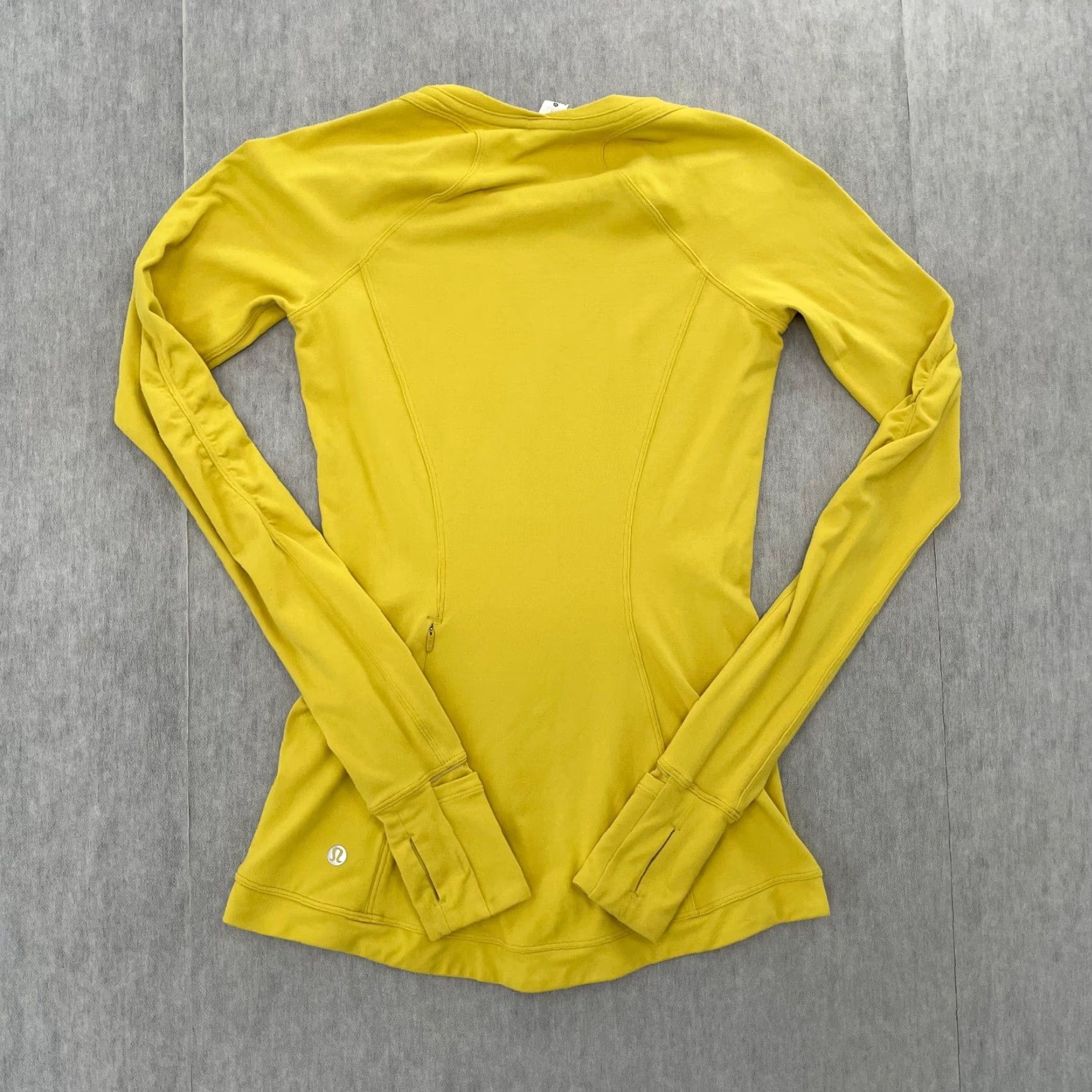 Lululemon VINTAGE Lululemon Sweater Activewear Women’s 2 Yellow Crew Neck Pullover Zip Pocket Long Sleeve Breathable Athletic Size XS / US 0-2 / IT 36-38 - 2 Thumbnail