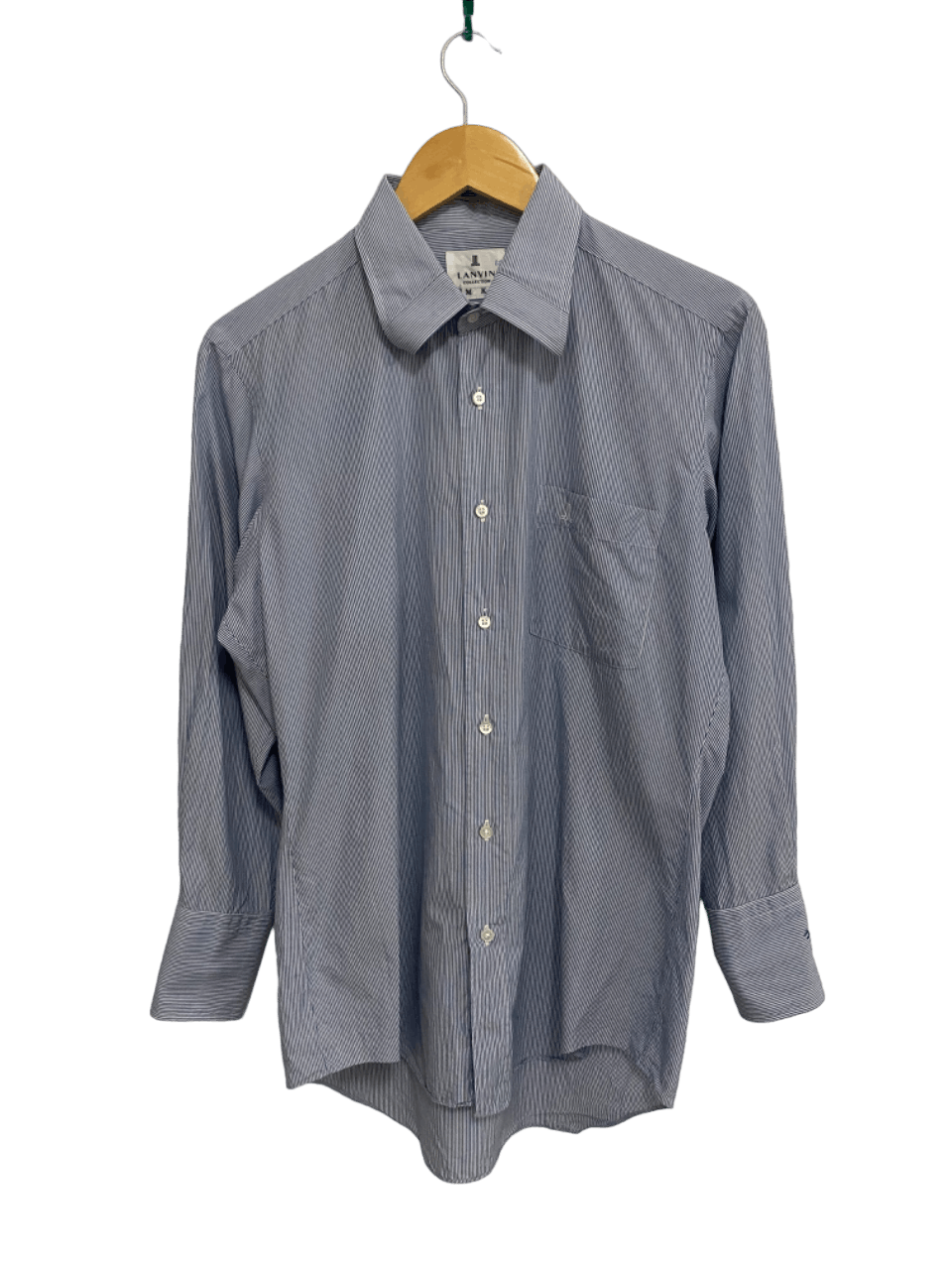 image of Archival Clothing x Lanvin Vintage Lanvin Striped Button Up Shirt in Blue, Men's (Size Medium)
