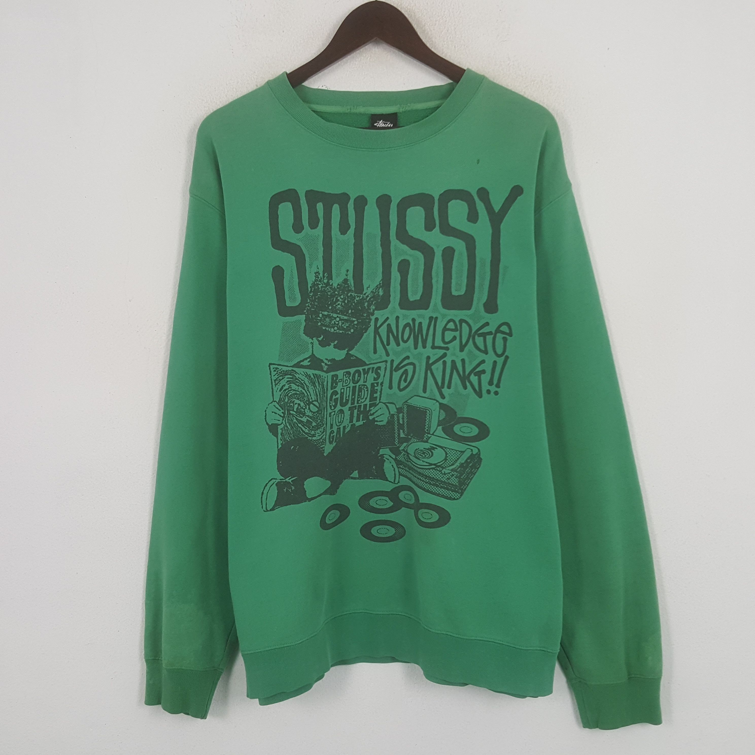 Green best sale stussy crewneck