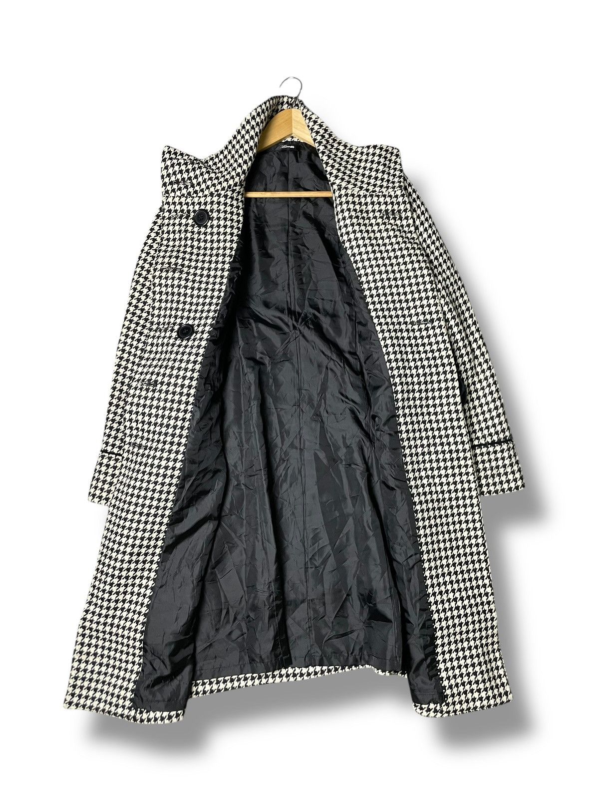 Designer × Japanese Brand Lovits Houndstooth Wool Long Coat (55) Size US L / EU 52-54 / 3 - 2 Thumbnail