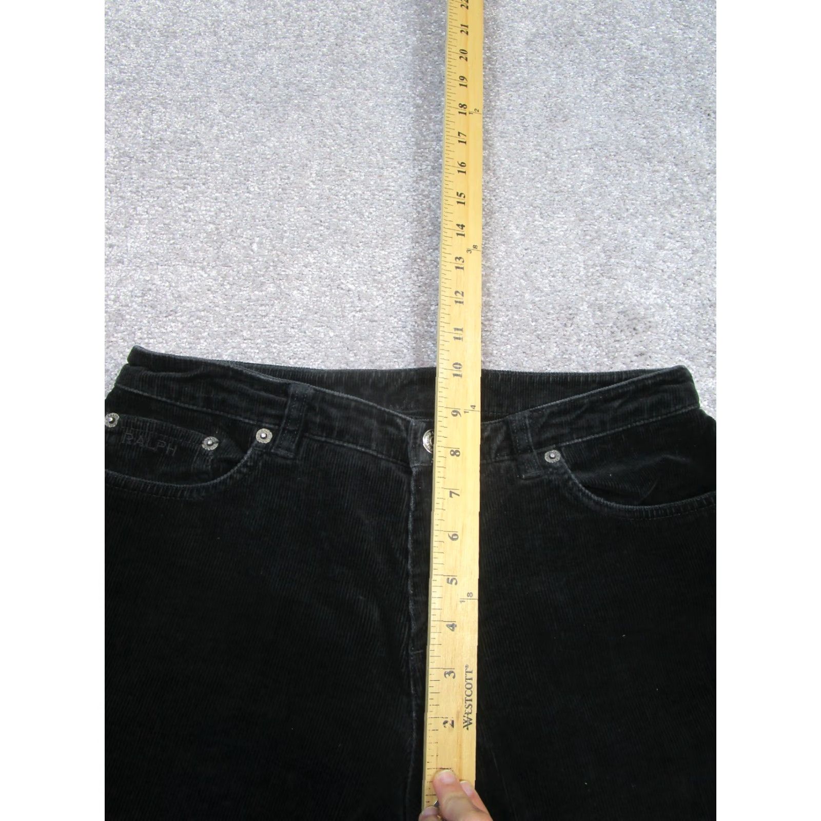 Ralph Lauren VINTAGE Ralph Lauren Pants Womens 4 Black Corduroy Bootcut Chino 90s Dressy Size 27" / US 4 / IT 40 - 5 Thumbnail