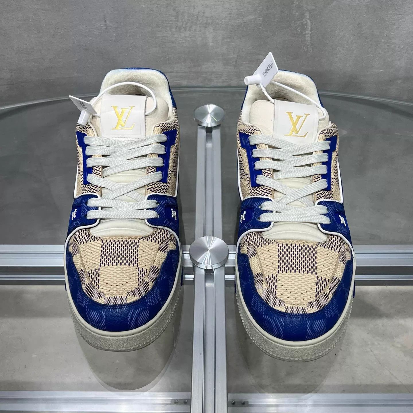 Louis Vuitton LV Trainer White Blue Monogram UK8/42 Size US 9 / EU 42 - 1 Thumbnail