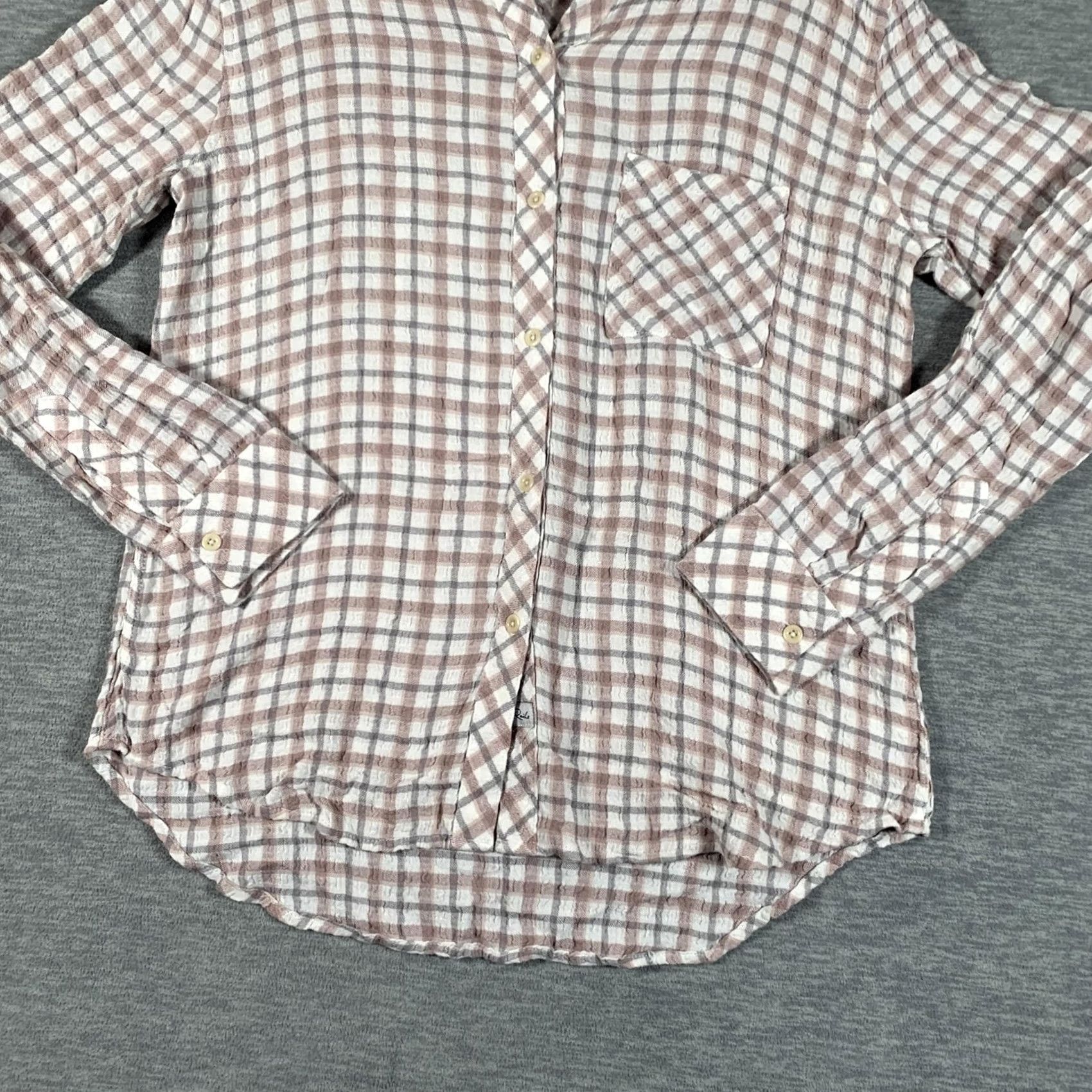 Rails Rails Shirt Womens Small Pink Plaid Button Front Long Sleeve Lightweight Top Size S / US 4 / IT 40 - 3 Thumbnail