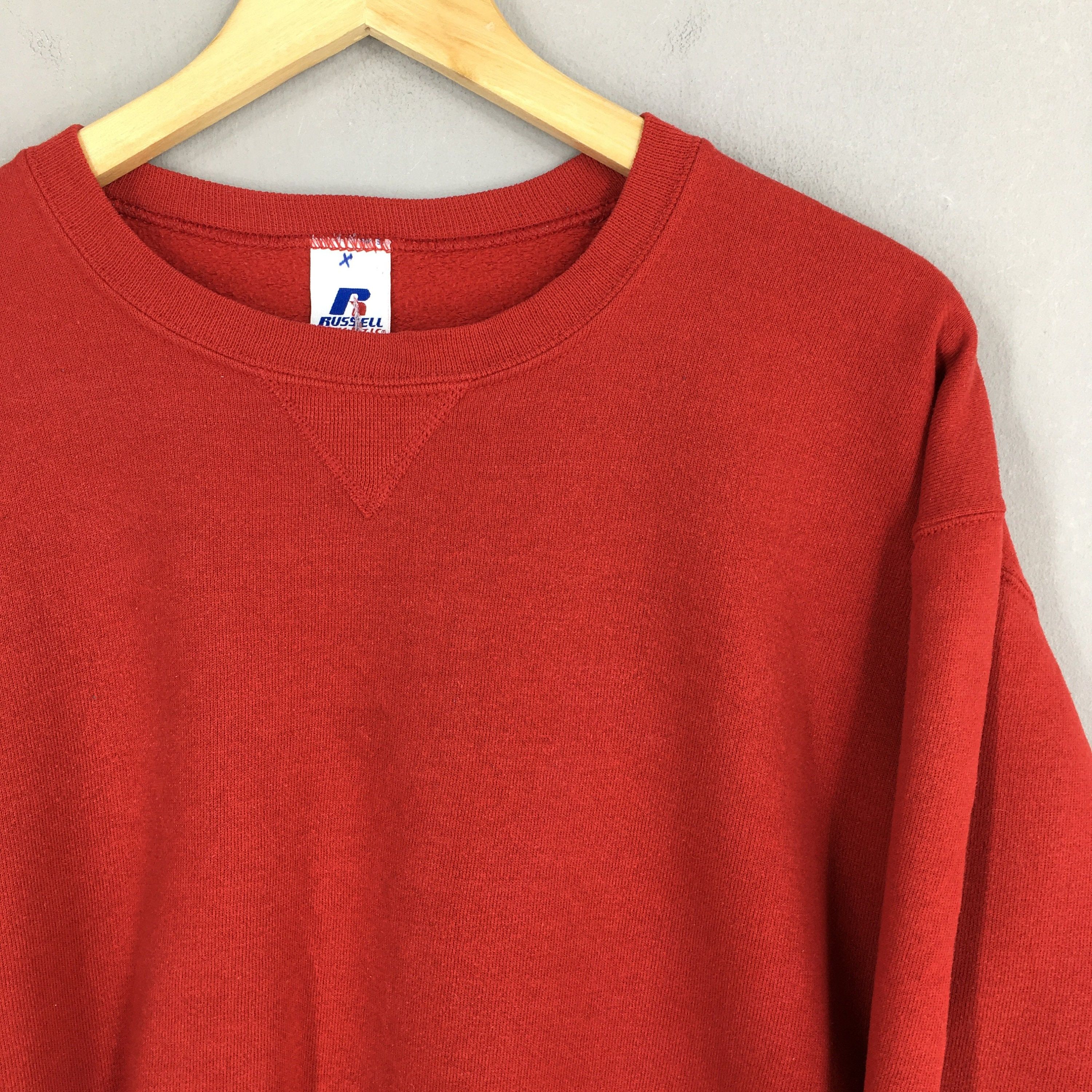 Russell Athletic Vintage 90s Russell Athletic Red Plain Sweatshirt Medium Size US M / EU 48-50 / 2 - 2 Thumbnail