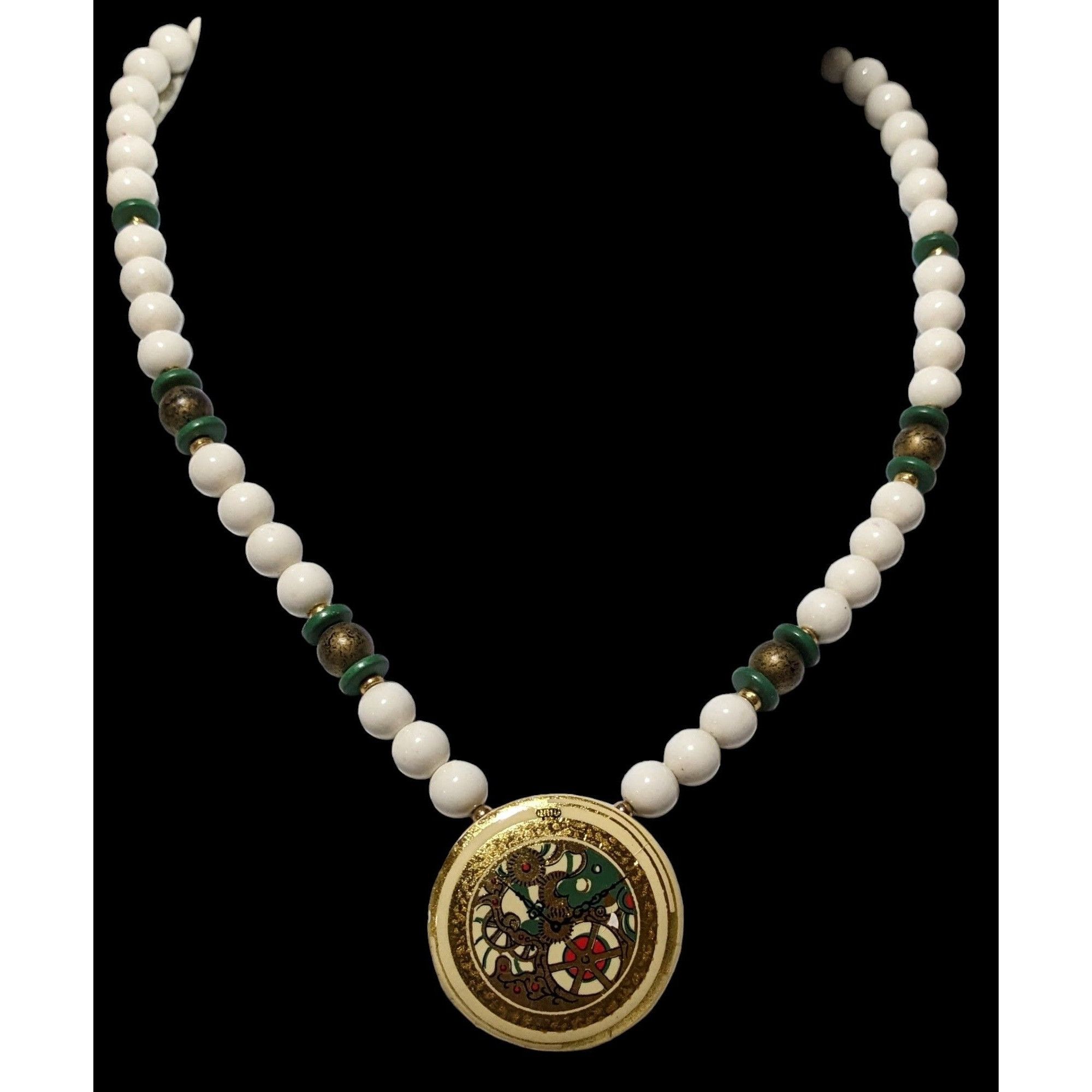 Other Retro Steampunk Beaded Pendant Necklace Size ONE SIZE - 2 Thumbnail