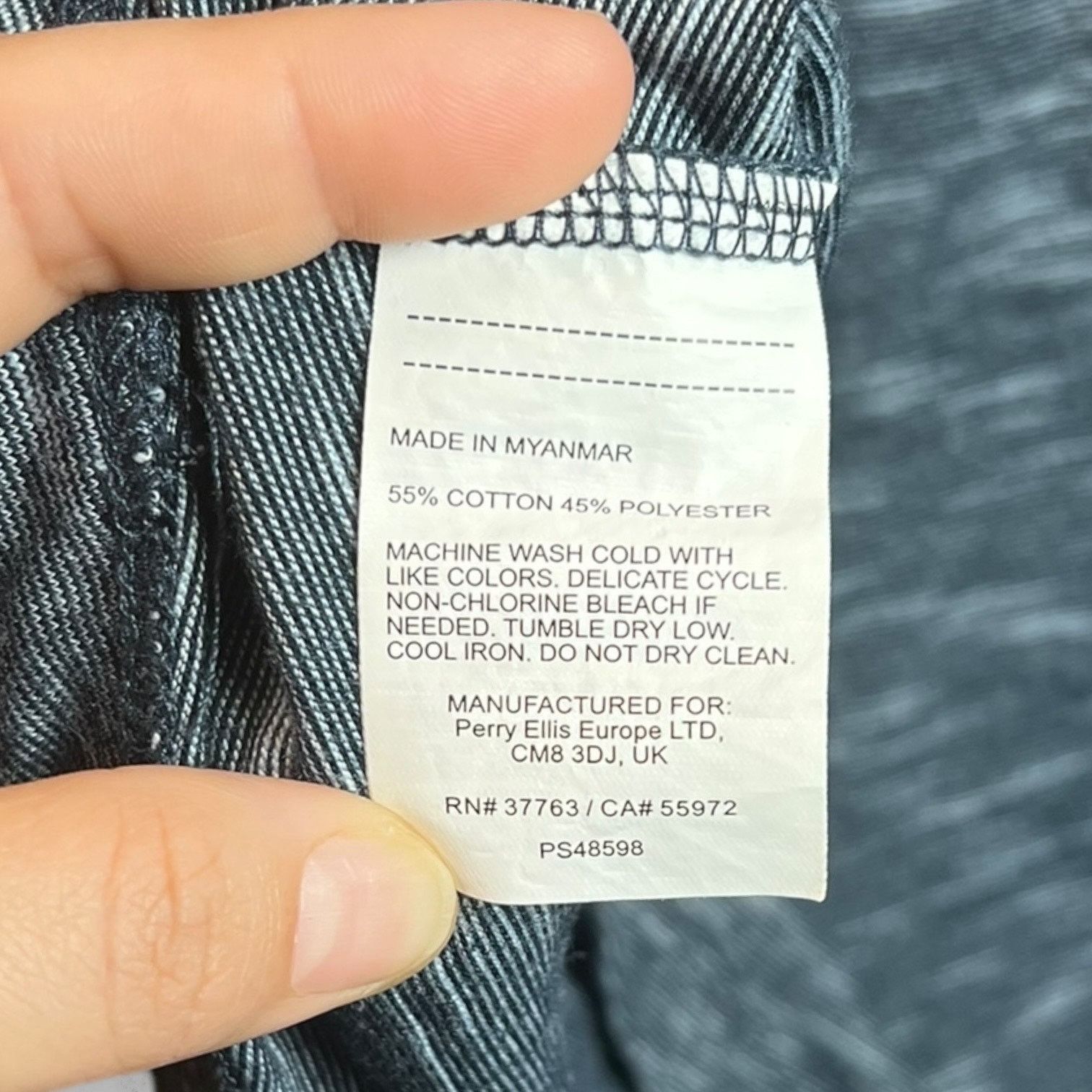Perry Ellis Perry Ellis Men's L T-Shirt Dark Gray Short Sleeve Crew Neck Size US L / EU 52-54 / 3 - 5 Thumbnail