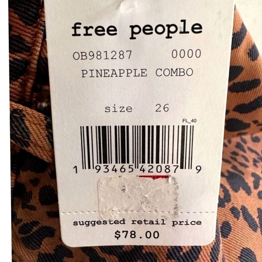 Vintage VINTAGE? No. We The Free Mini Skirt Women 26 Leopard Denim Zip Pockets A-Line 100% Cotton Brown Full Zip Casual Size 26" / US 2 / IT 38 - 2 Thumbnail