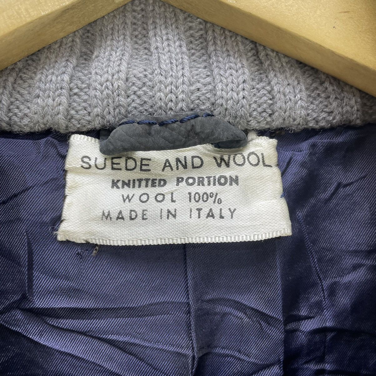 Homespun Knitwear 💥Vtg 70s Suede N Wool Leather Knited Portion Made In Italy Size US M / EU 48-50 / 2 - 9 Thumbnail