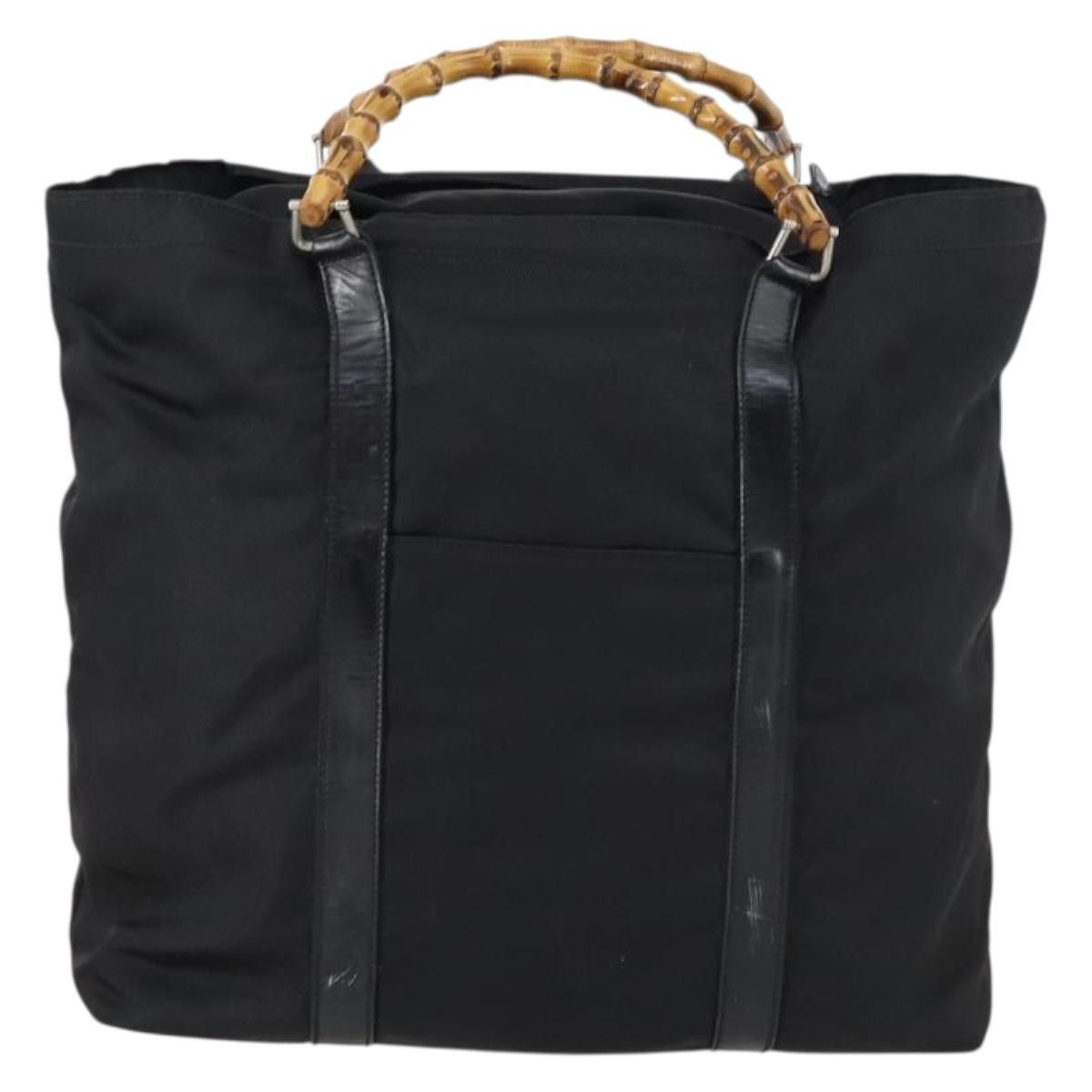 Gucci GUCCI Bamboo Tote Bag Nylon Black Silver 002 2052 0412 5 Size ONE SIZE - 2 Thumbnail