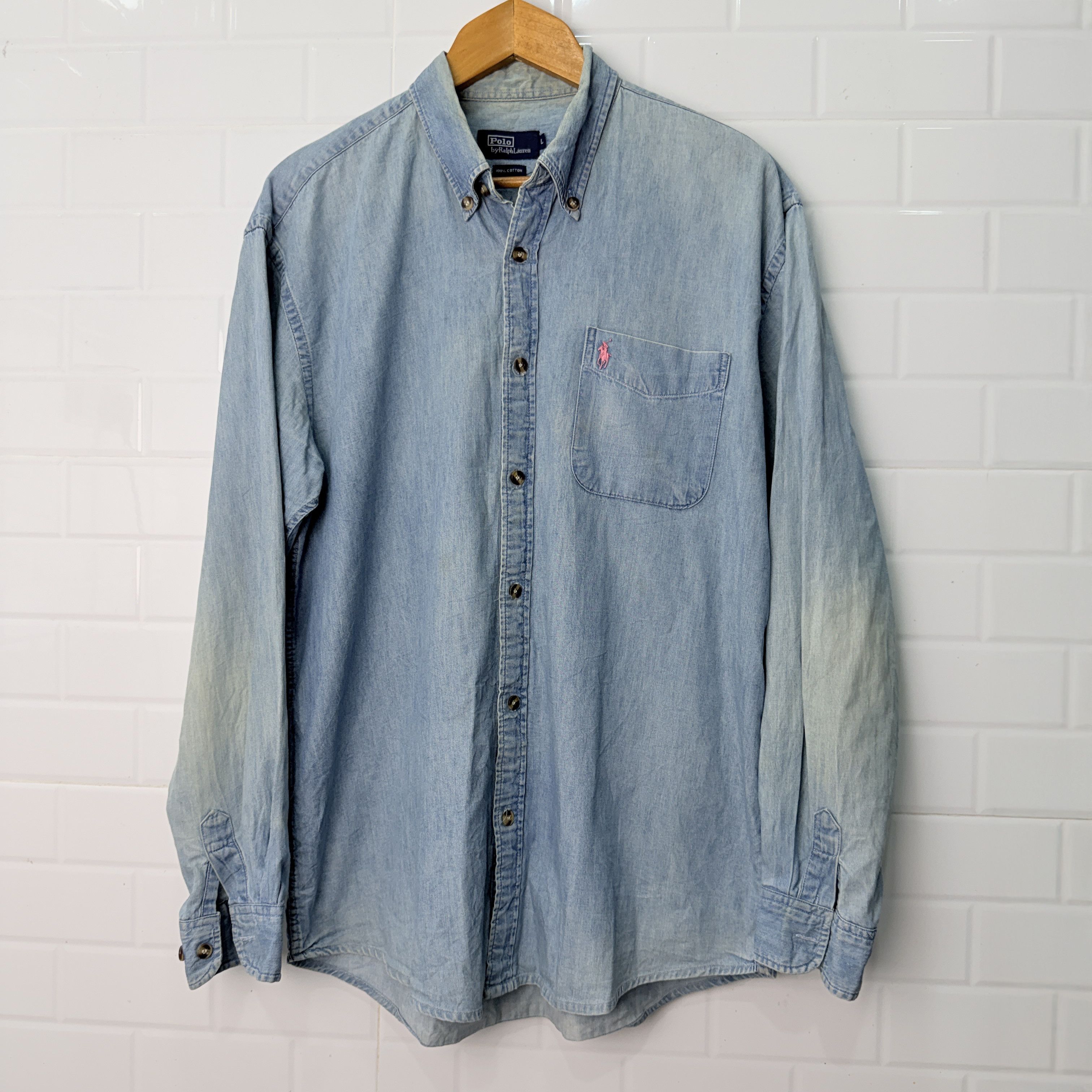 Polo Ralph Lauren Size L L/S Polo Ralph Lauren Denim Shirt Pit 23 Size US L / EU 52-54 / 3 - 1 Thumbnail