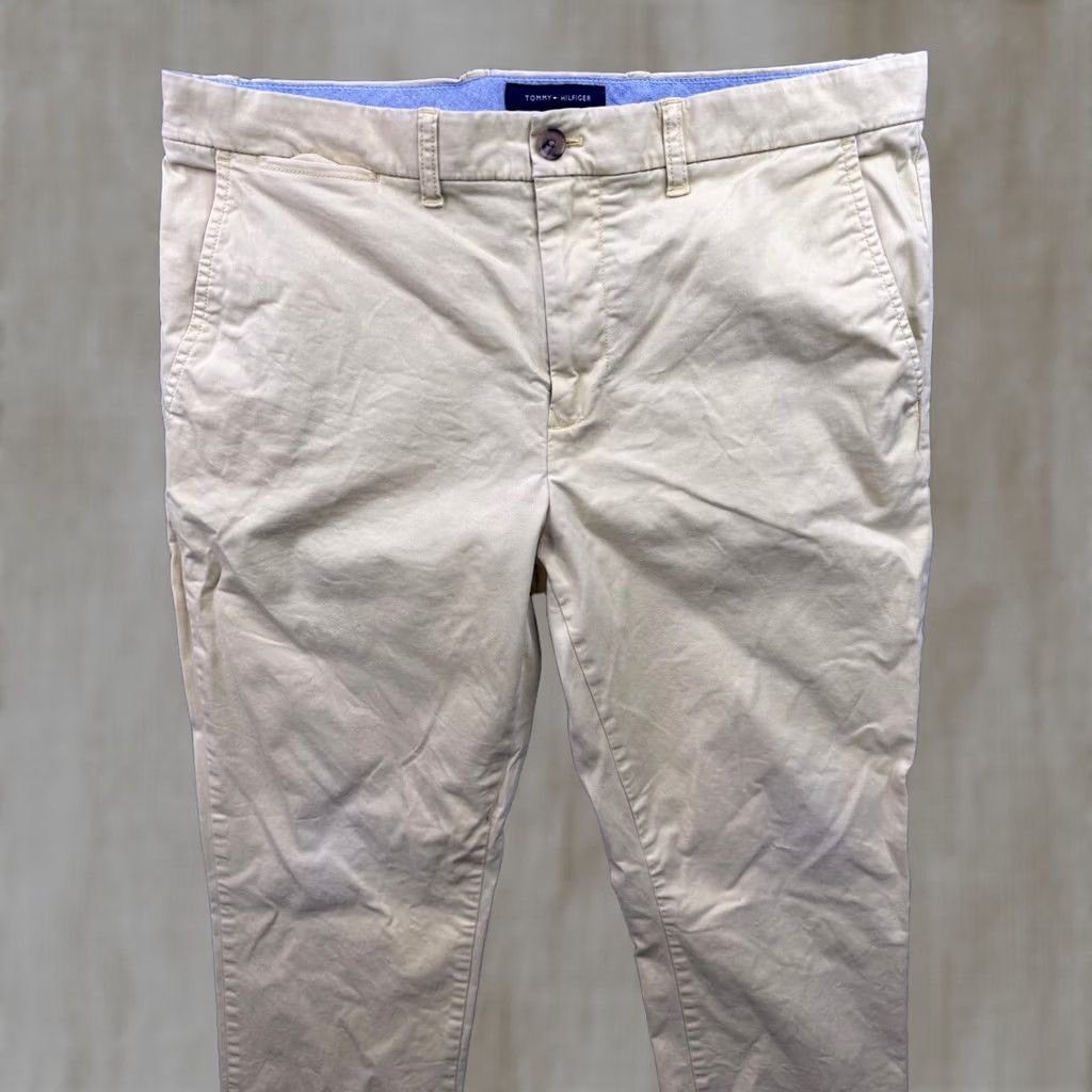 Tommy Hilfiger Tommy Hilfiger Slim Fit Chino Pants Mens Tan Khaki 36/32 Stretch 4-Pocket Logo Embroidered Size US 36 / EU 52 - 1 Thumbnail
