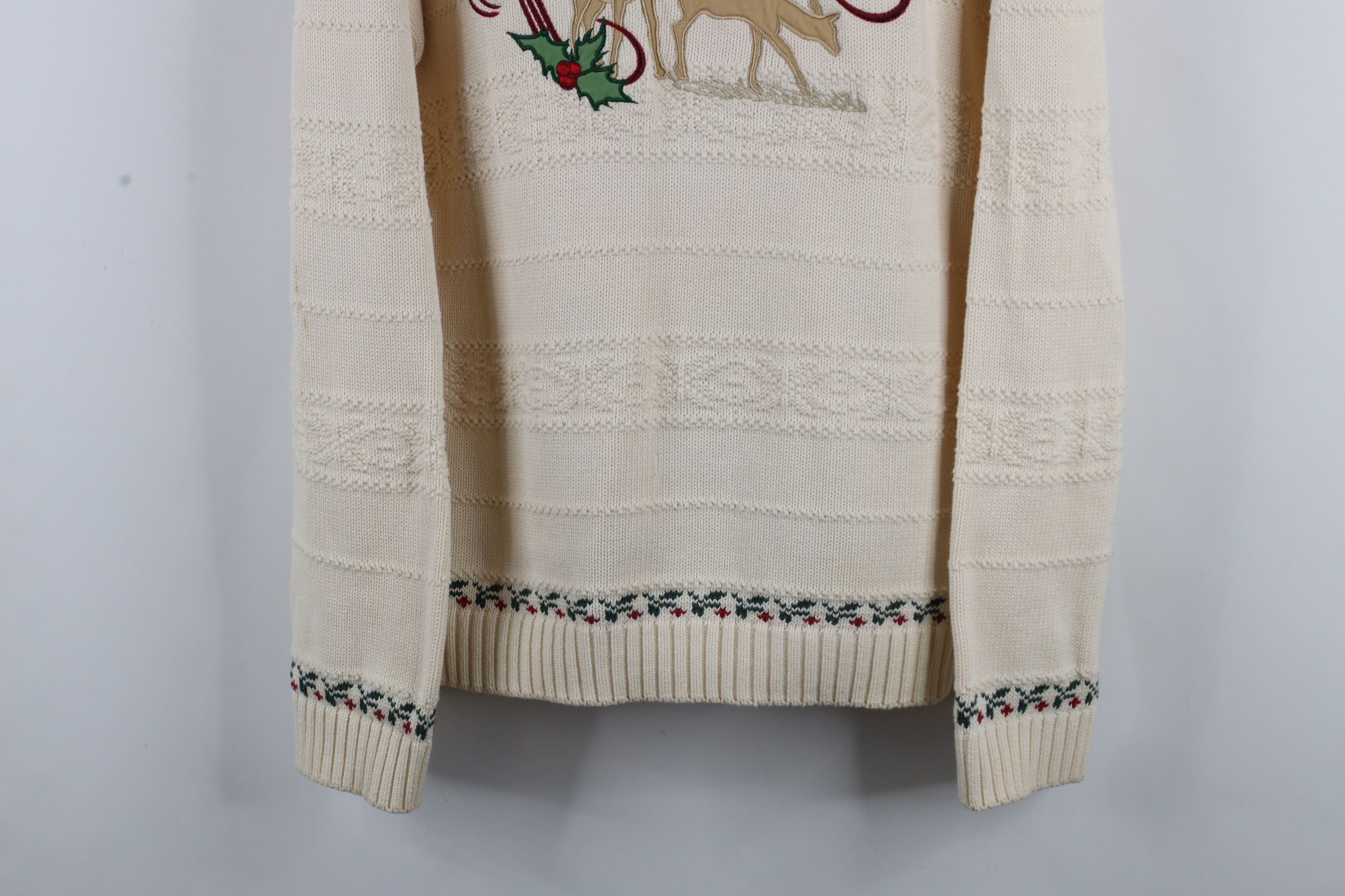 Cabelas × Vintage Vintage 90s Cabelas Mistletoe Deer Buck Knit Sweater Size M / US 6-8 / IT 42-44 - 3 Thumbnail