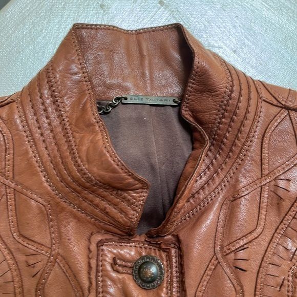 Elie Tahari ELIE TAHARI size S super soft cognac brown leather fitted ja Size S / US 4 / IT 40 - 3 Thumbnail