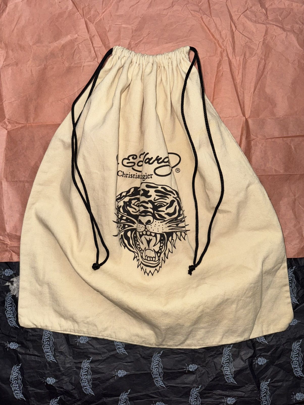 Ed Hardy Ed Hardy Beige Drawstring bag Size ONE SIZE - 1 Thumbnail