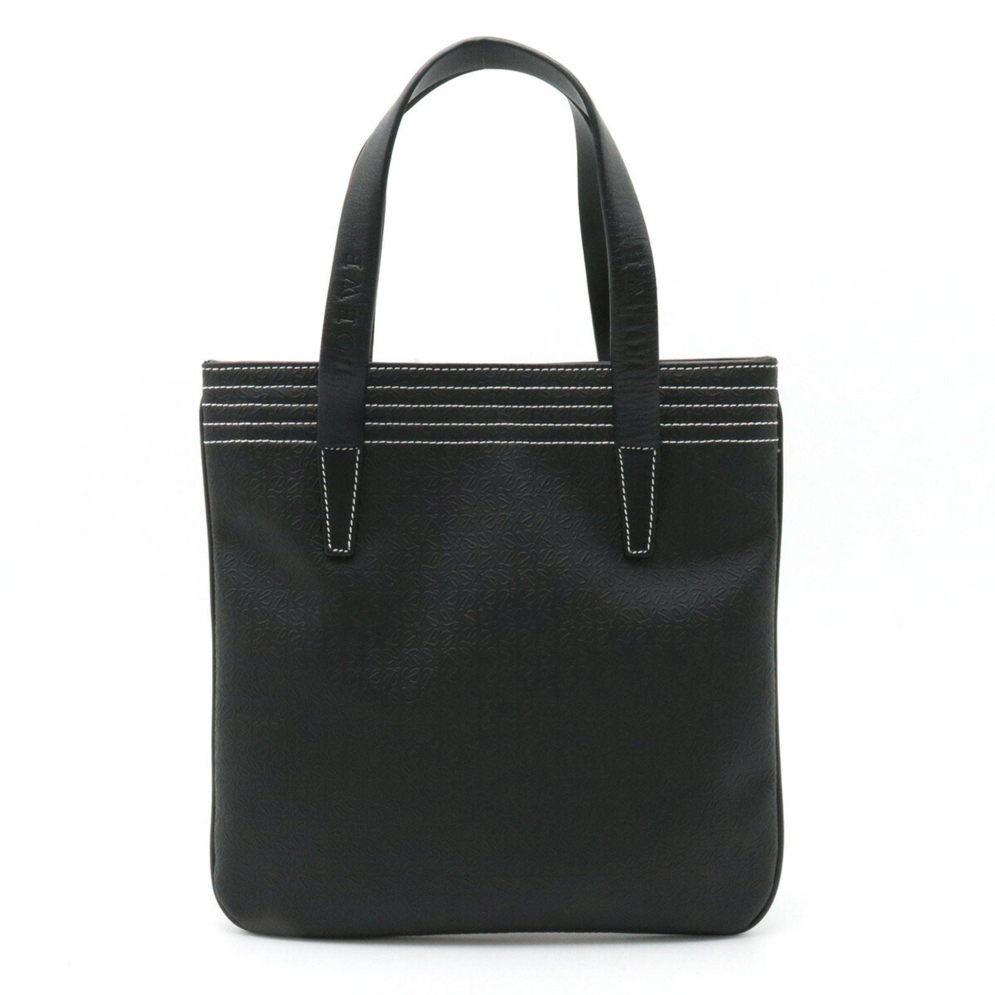 image of Loewe Repeat Anagram Handbag Bag Pvc Leather Black White, Women's
