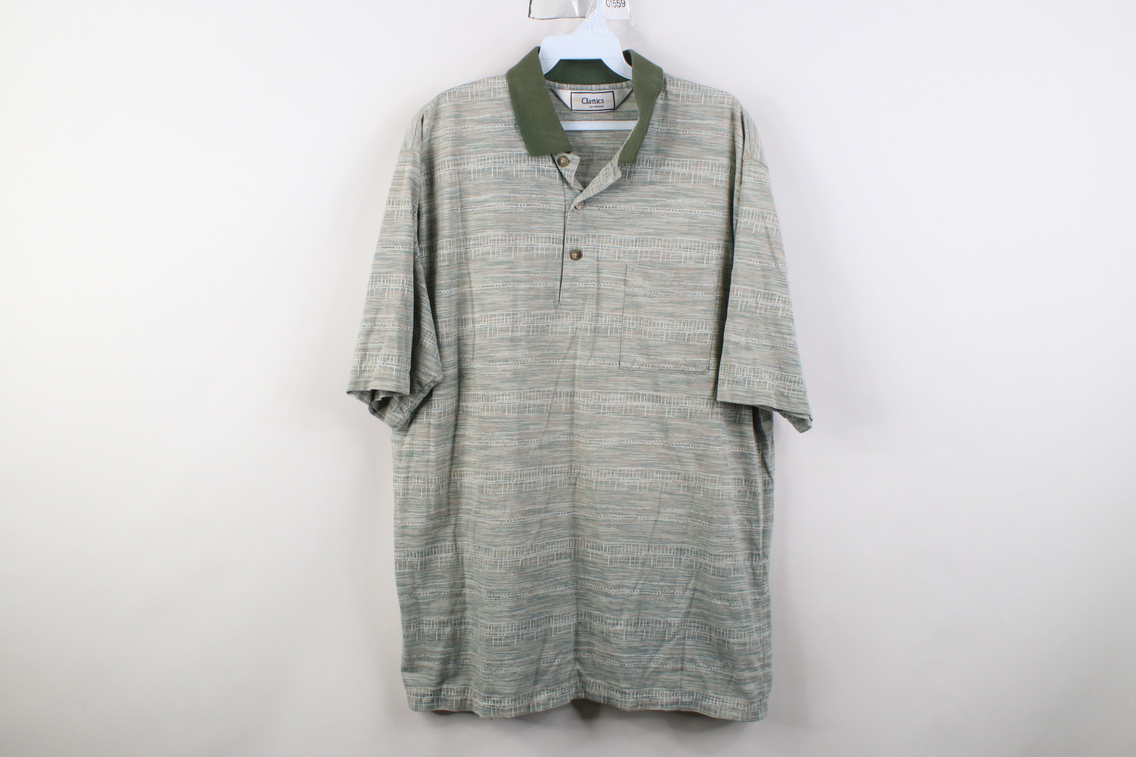 Vintage Vintage 90s Streetwear Striped Knit Collared Golf Polo Shirt Size US L / EU 52-54 / 3 - 1 Thumbnail