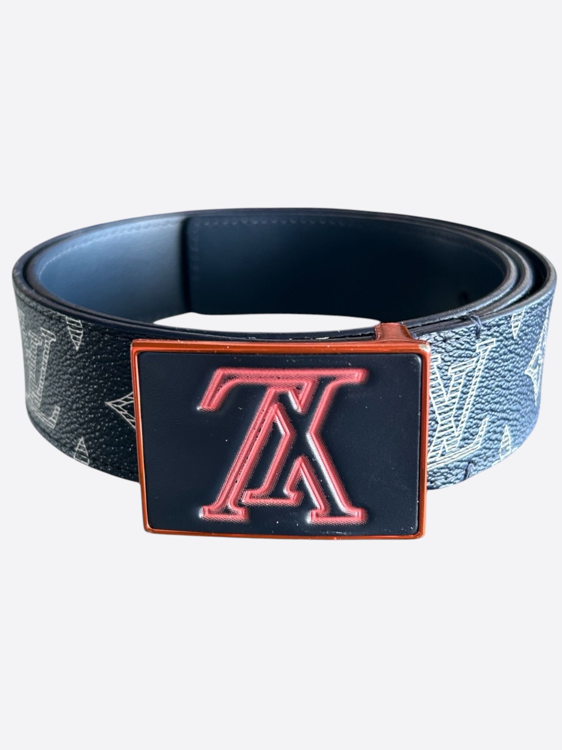 Louis Vuitton Louis Vuitton Navy Blue Monogram Upside Down Belt Size 30 - 1 Thumbnail
