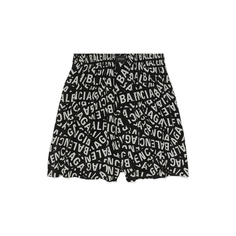 Balenciaga o1la1rc1a0226 Logo Strips Pyjama Shorts In Black/White Size US 32 / EU 48 - 1 Thumbnail
