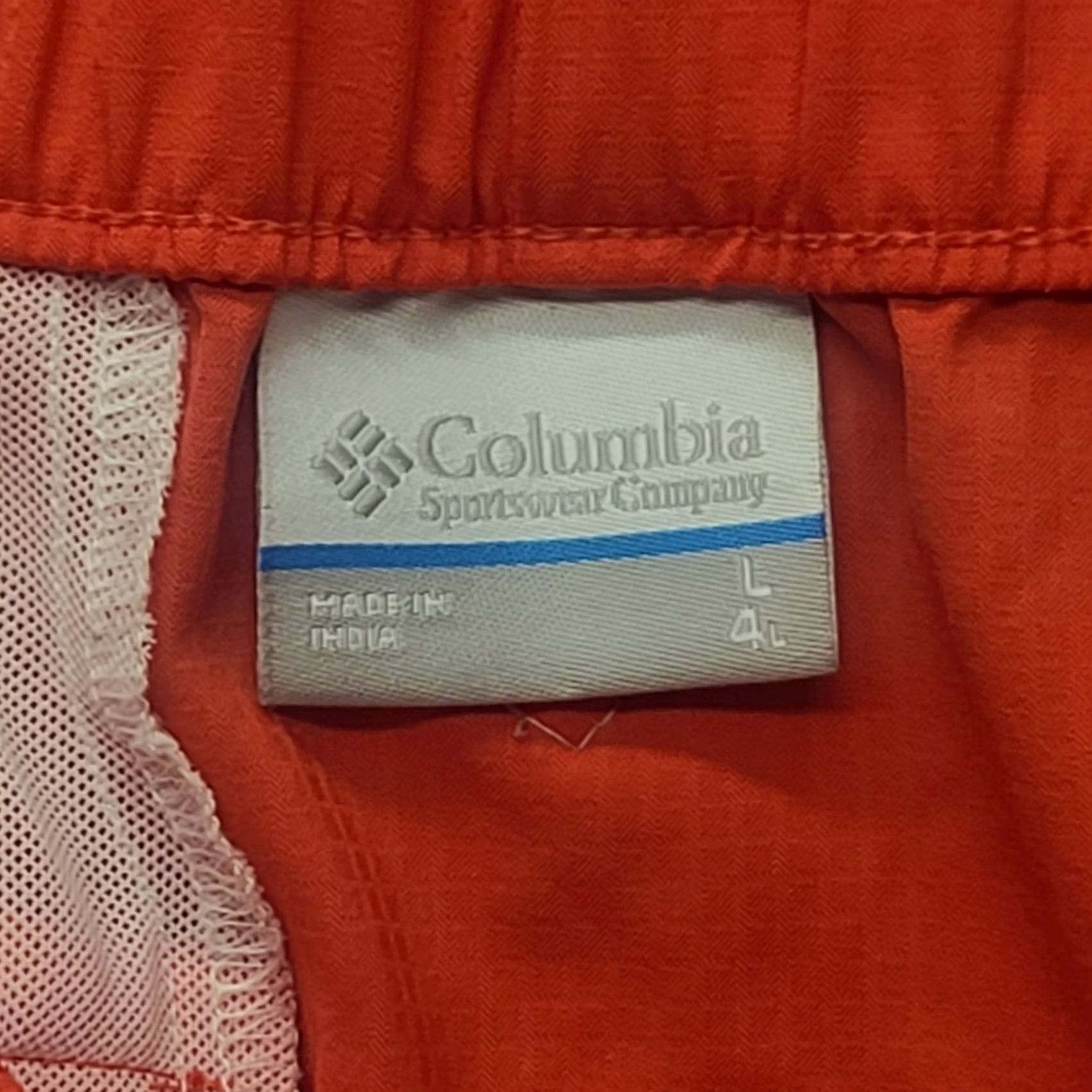 Vintage Columbia PFG Shorts Womens L Regular 4" Inseam Red Lightweight Outdoor Fishing Hiking Walking Knit Logo Pocket/Chino Style Size 36" / US 14 / IT 50 - 2 Thumbnail