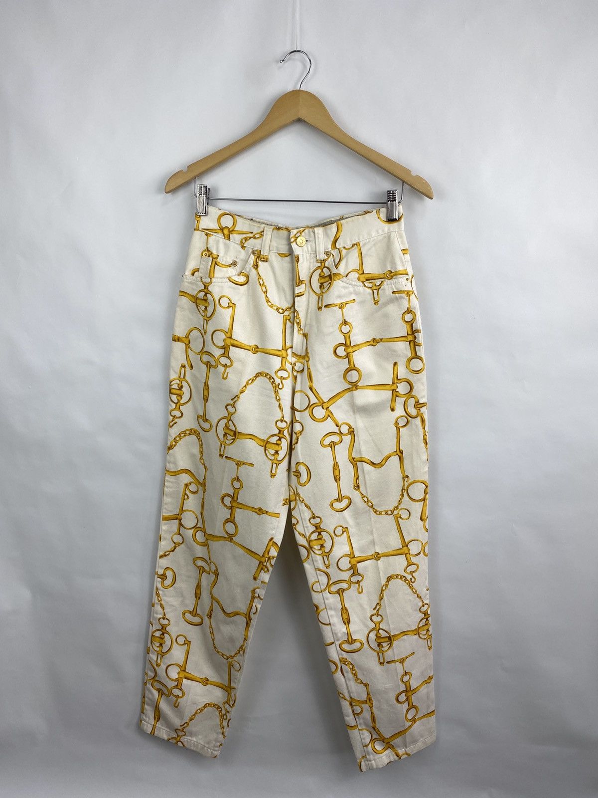Gucci Vintage 1990 Gucci Horsebit High Waisted Coral Jeans Retro Size 30" / US 8 / IT 44 - 3 Thumbnail