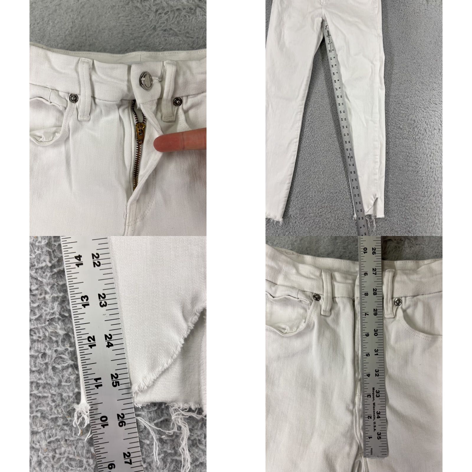 Good American Good American White Jeans Womens 00 Skinny Crop 5-Pocket Denim Stretch Slimming Regular Inseam 26 Modern London Style Womens Size 24" / US 00 / IT 34 - 8 Thumbnail