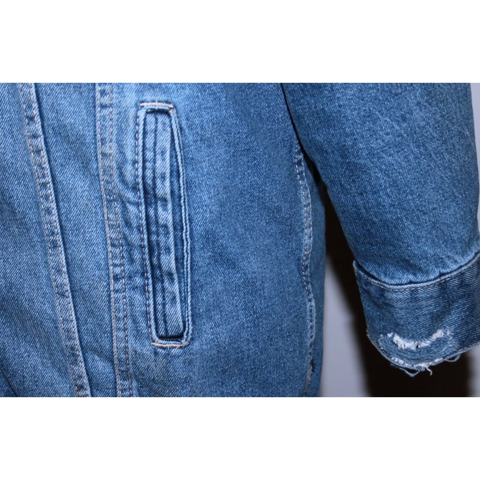 Zara Zara Trafaluc denimwear Jacket Womens warm leopard jeans Size M Blue Size 32" / US 10 / IT 46 - 3 Thumbnail