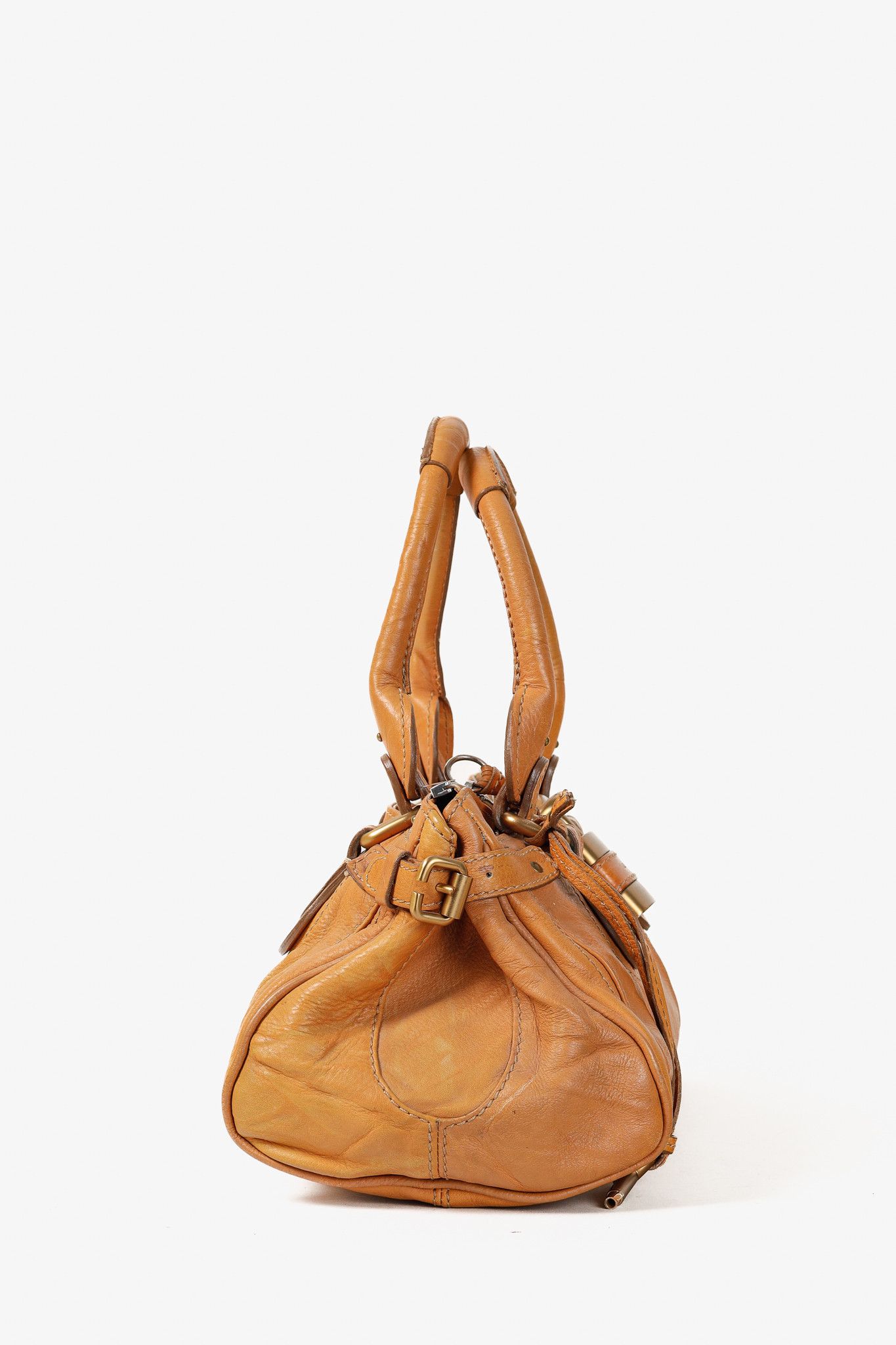 Chloe Chloe Paddington Giant Padlock Caramel Leather Bag Size ONE SIZE - 3 Thumbnail