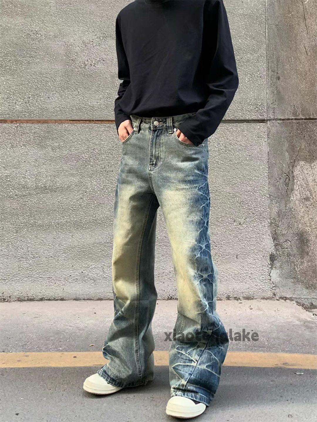 Jean Unisex outdoor utility punk yuppie tie dye flared jeans Size US 34 / EU 50 - 6 Thumbnail