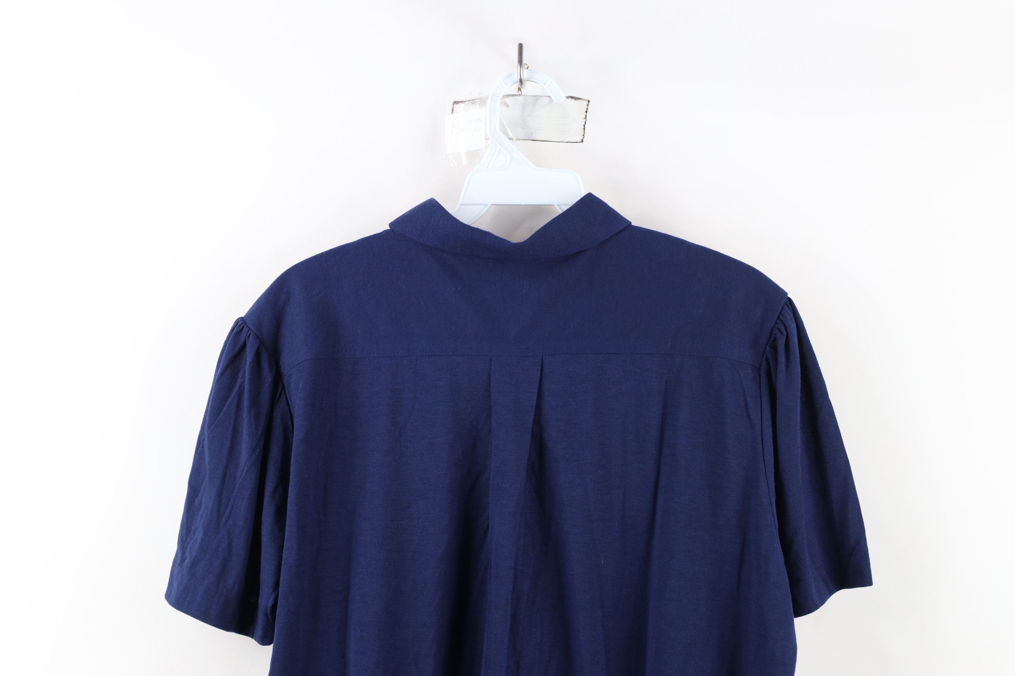Vintage Vintage 70s Streetwear Blank Knit Short Sleeve Button Shirt Size L / US 10 / IT 46 - 9 Thumbnail