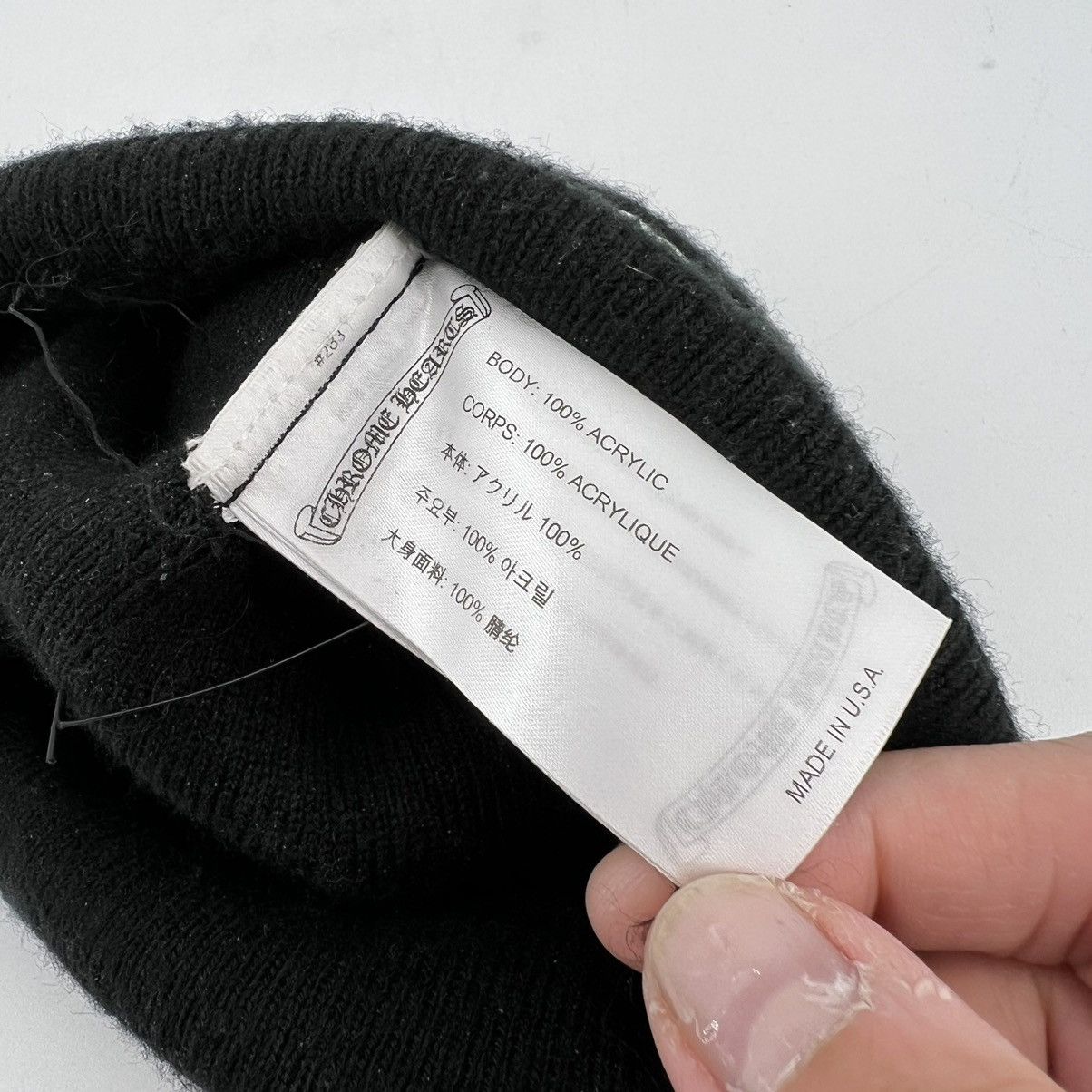 Chrome Hearts Chrome Hearts Script Logo Beanie Pre Owned Black Size ONE SIZE - 3 Thumbnail