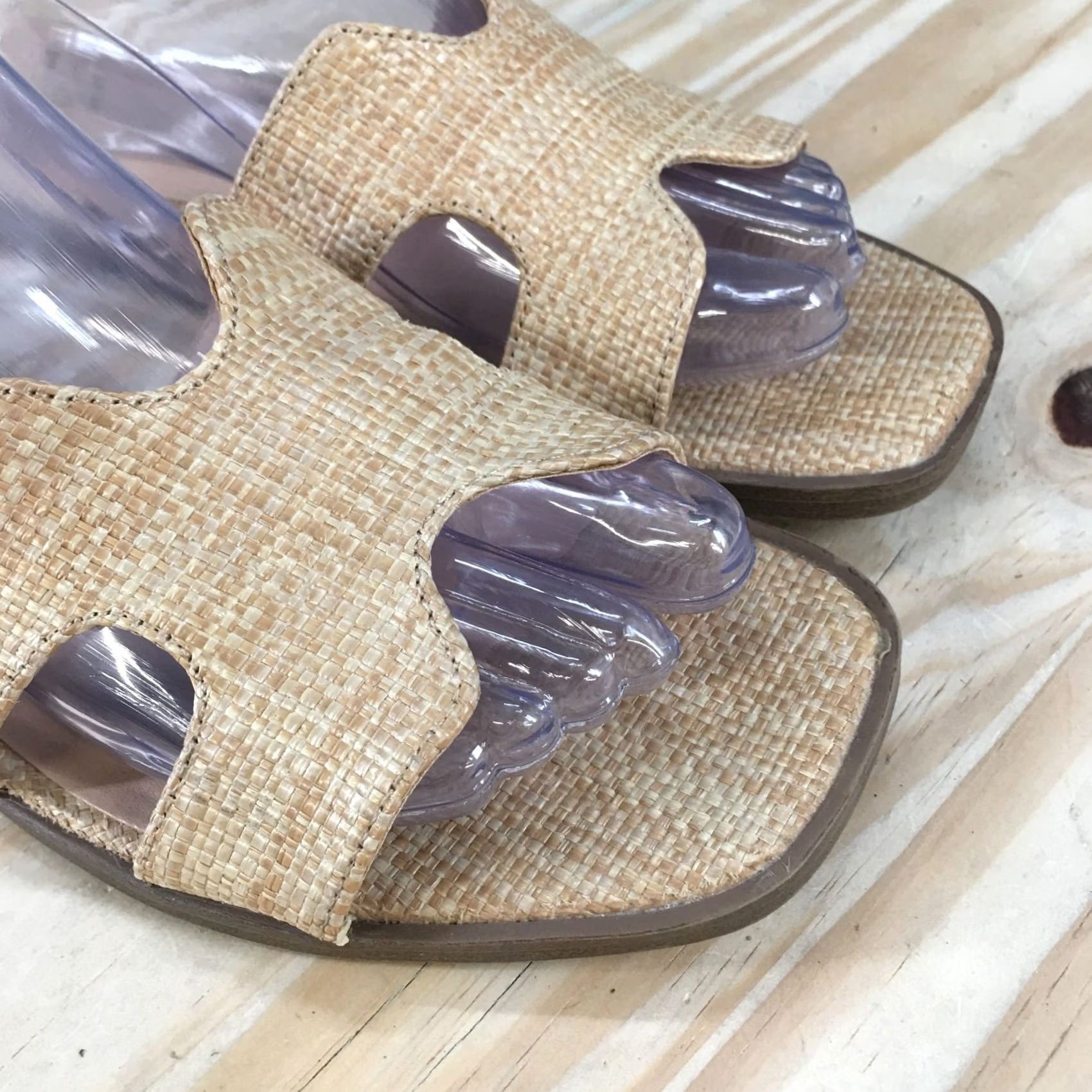 Vintage A New Day Sandals Womens 7.5 Casual Comfort Slip On Woven Flats Slide Beige Size US 8 / IT 38 - 4 Thumbnail