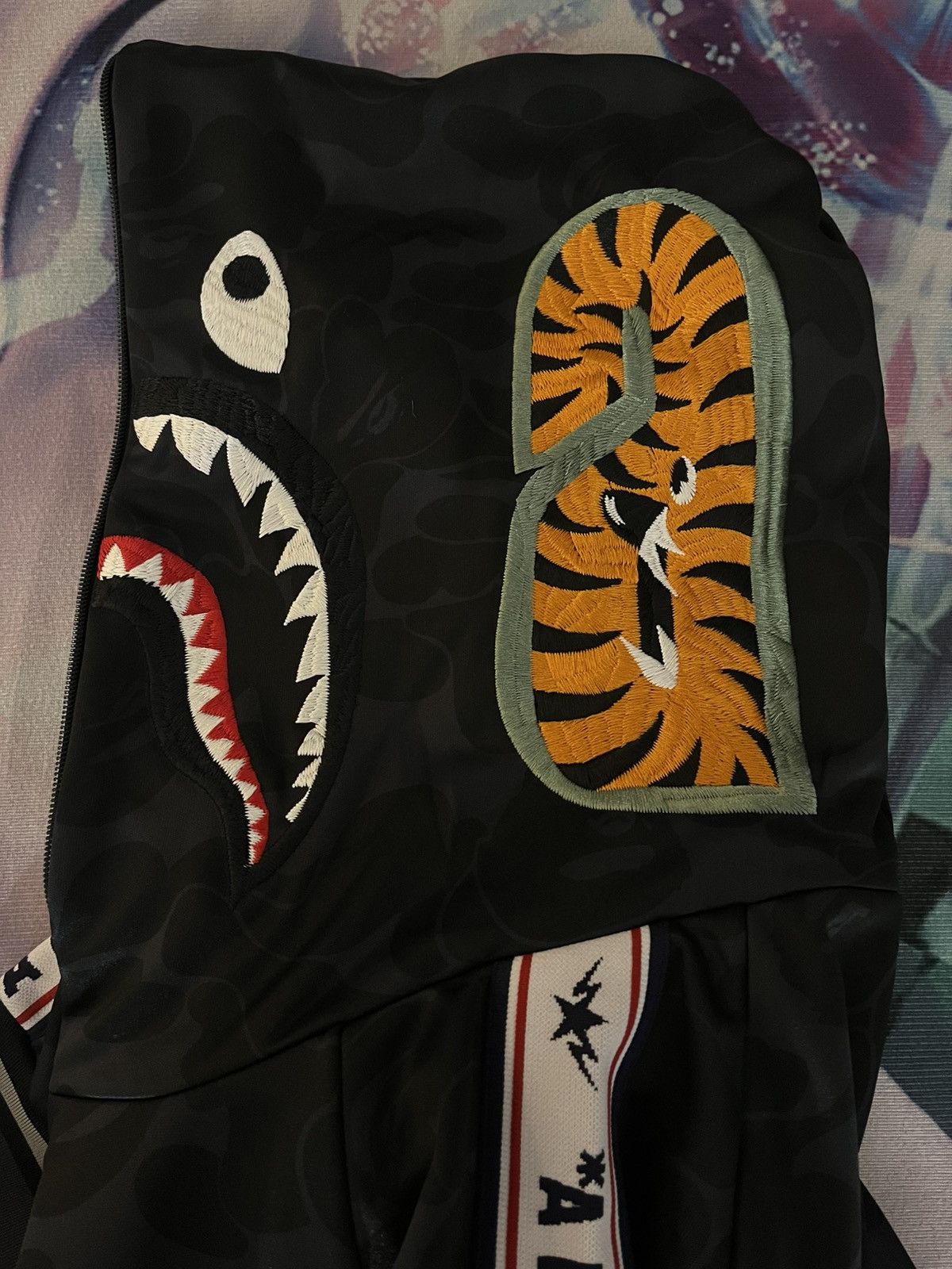 Bape NEW BAPE Camo Relaxed Fit Shark Full Zip Hoodie Black XL Size US XL / EU 56 / 4 - 5 Thumbnail