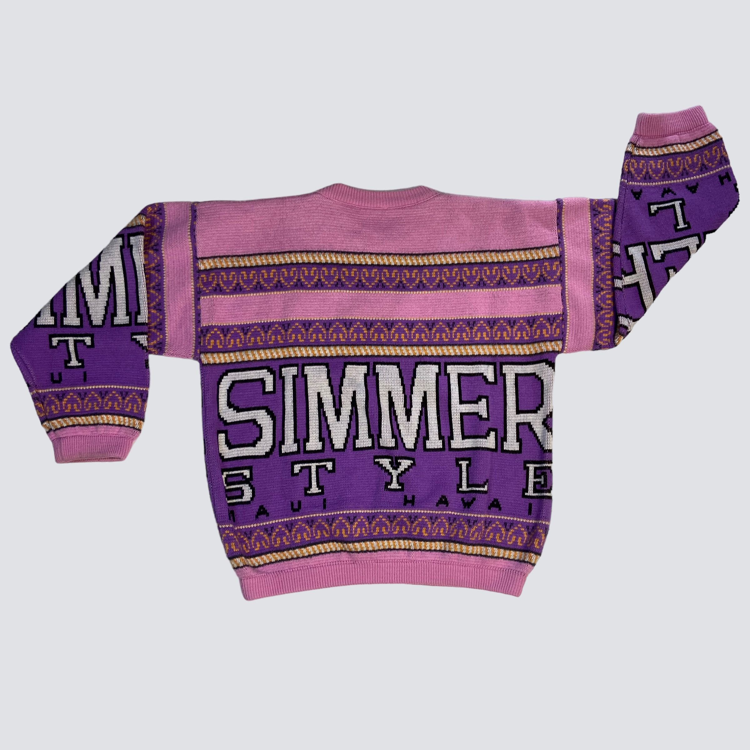 Vintage 1980s SIMMER STYLE MAUI ARCHIVE KNITTED SWEATER - № 1110 Size US L / EU 52-54 / 3 - 8 Thumbnail